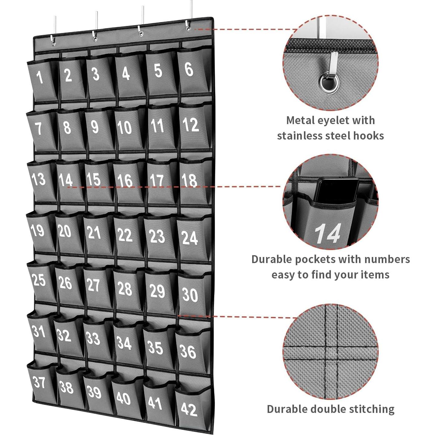 Organizador de Bolsillos Colgante SAVERHO 42 Bolsillos Gris
