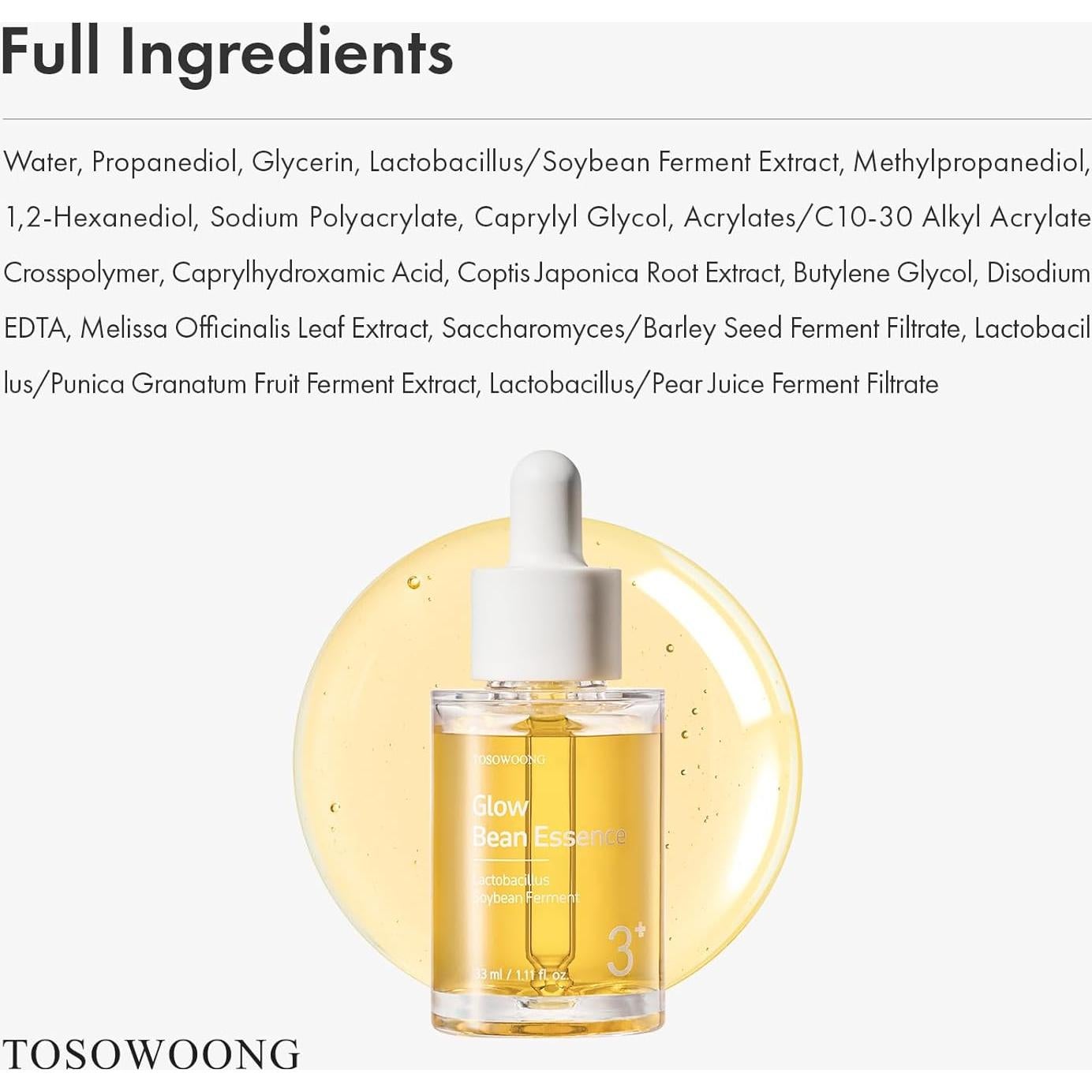 Esencia Facial Tosowoong Frijol Brillante 33ml Hidratante Exfoliante