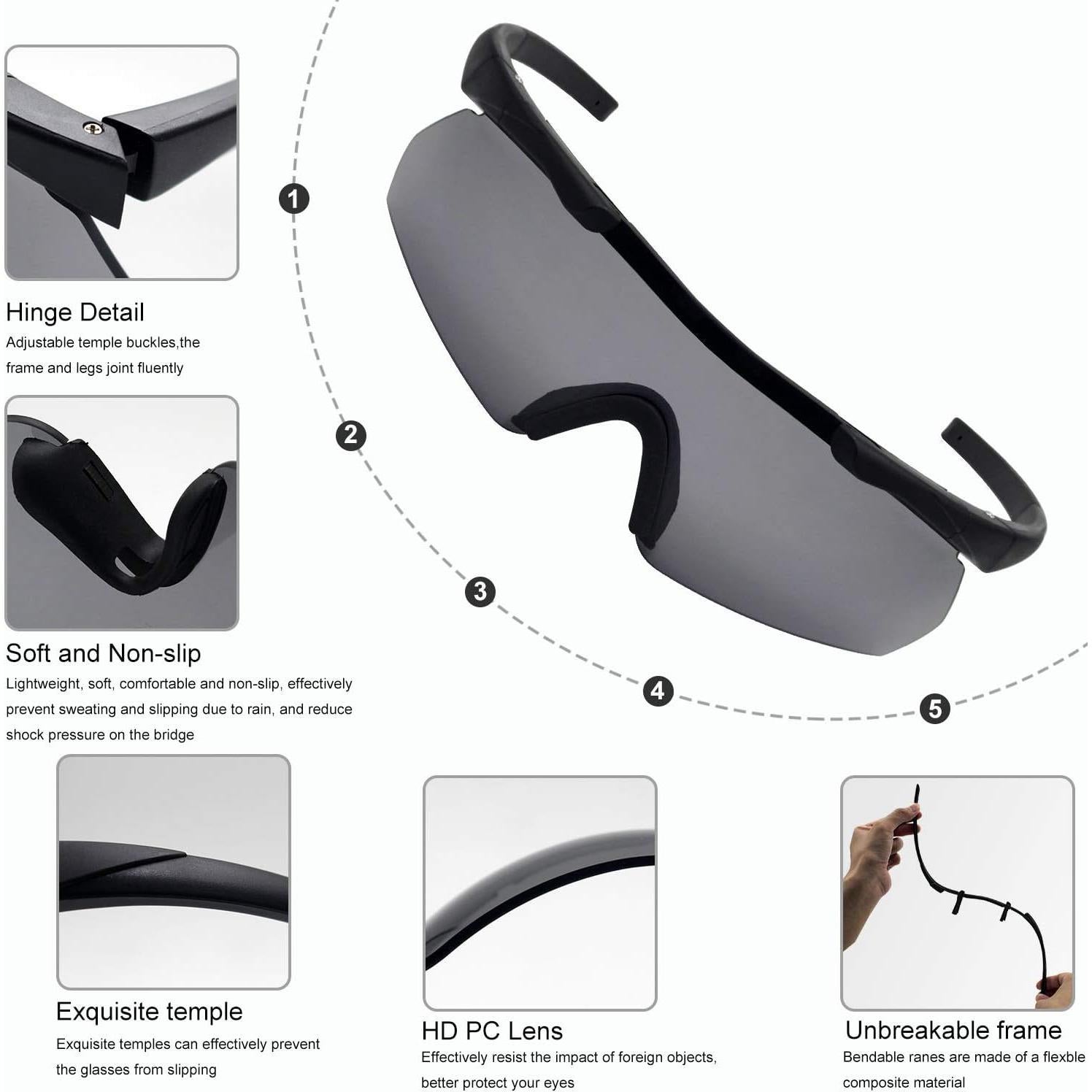 Gafas de Tiro SPOSUNE Unisex con 3 Lentes Intercambiables