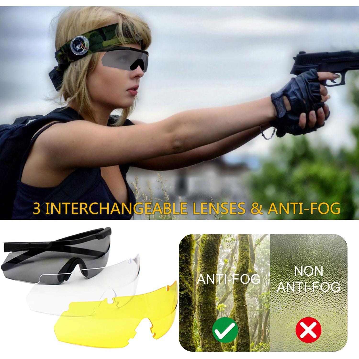 Gafas de Tiro SPOSUNE Unisex con 3 Lentes Intercambiables