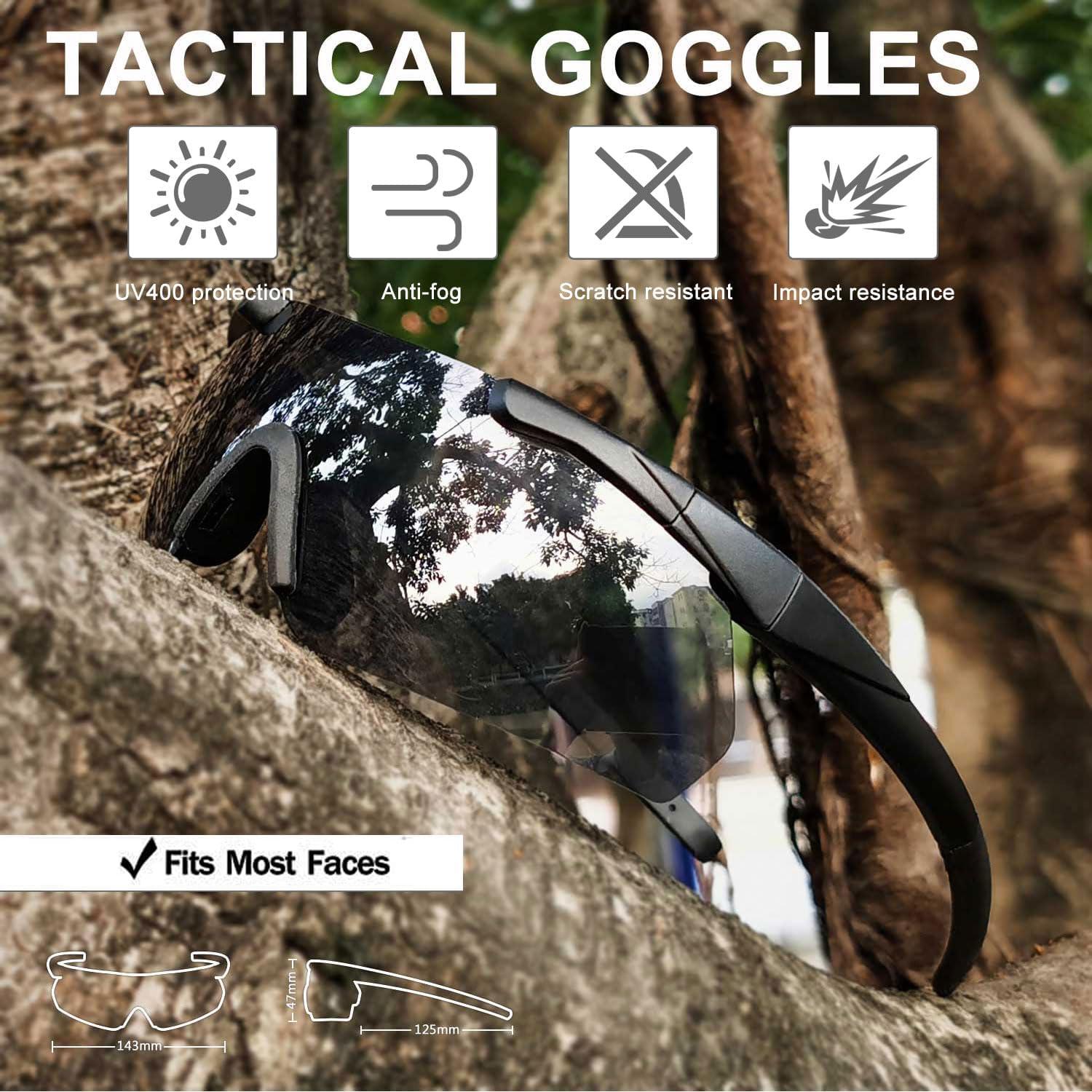 Gafas de Tiro SPOSUNE Unisex con 3 Lentes Intercambiables