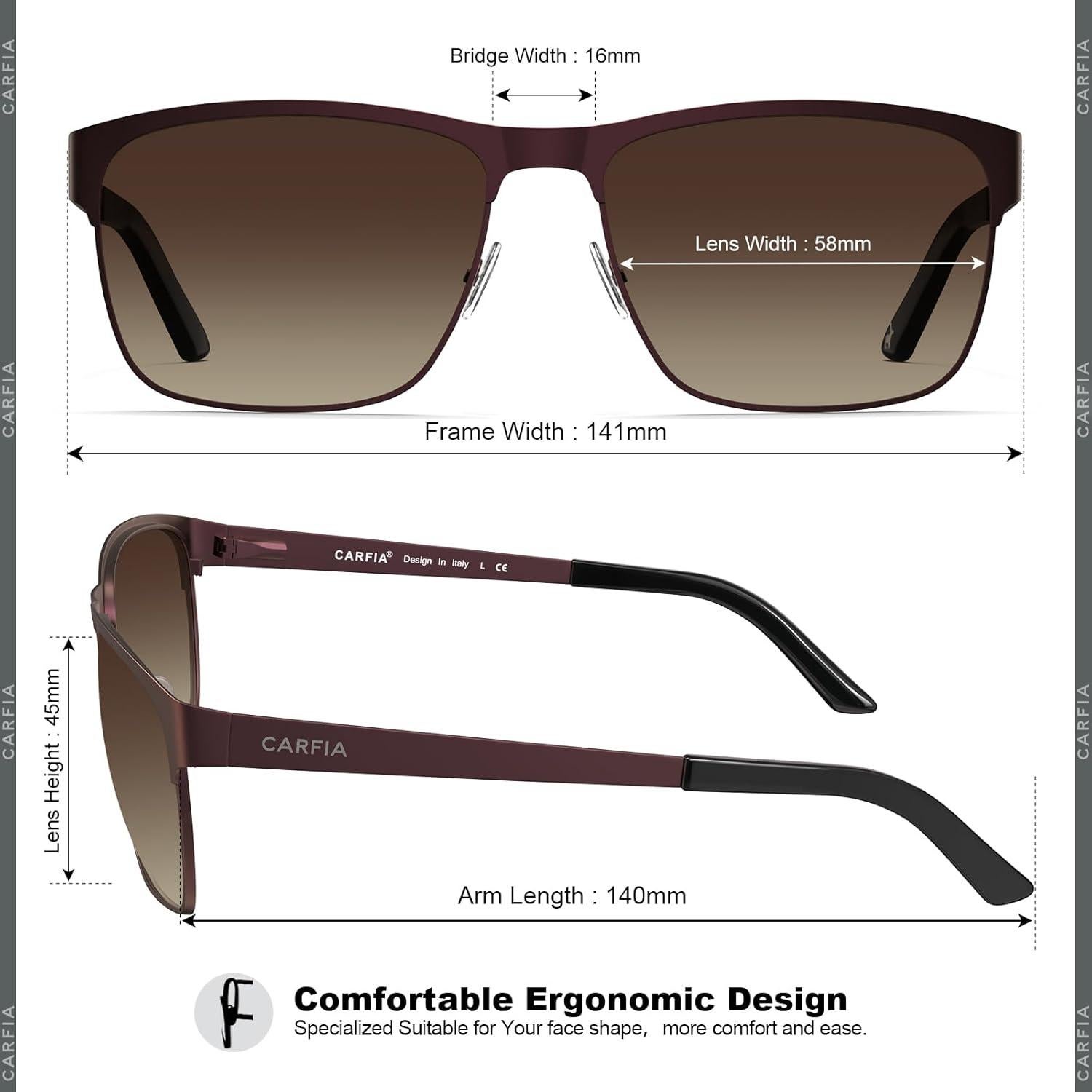 Gafas de sol CARFIA metal polarizadas UV400 para hombres