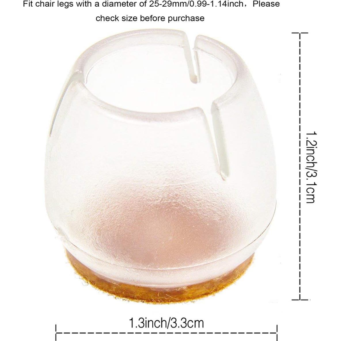 Tapas de patas de silla CBTONE 32 unidades silicona transparente