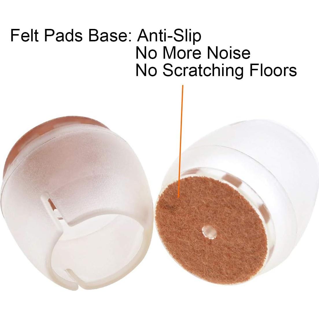 Tapas de patas de silla CBTONE 32 unidades silicona transparente