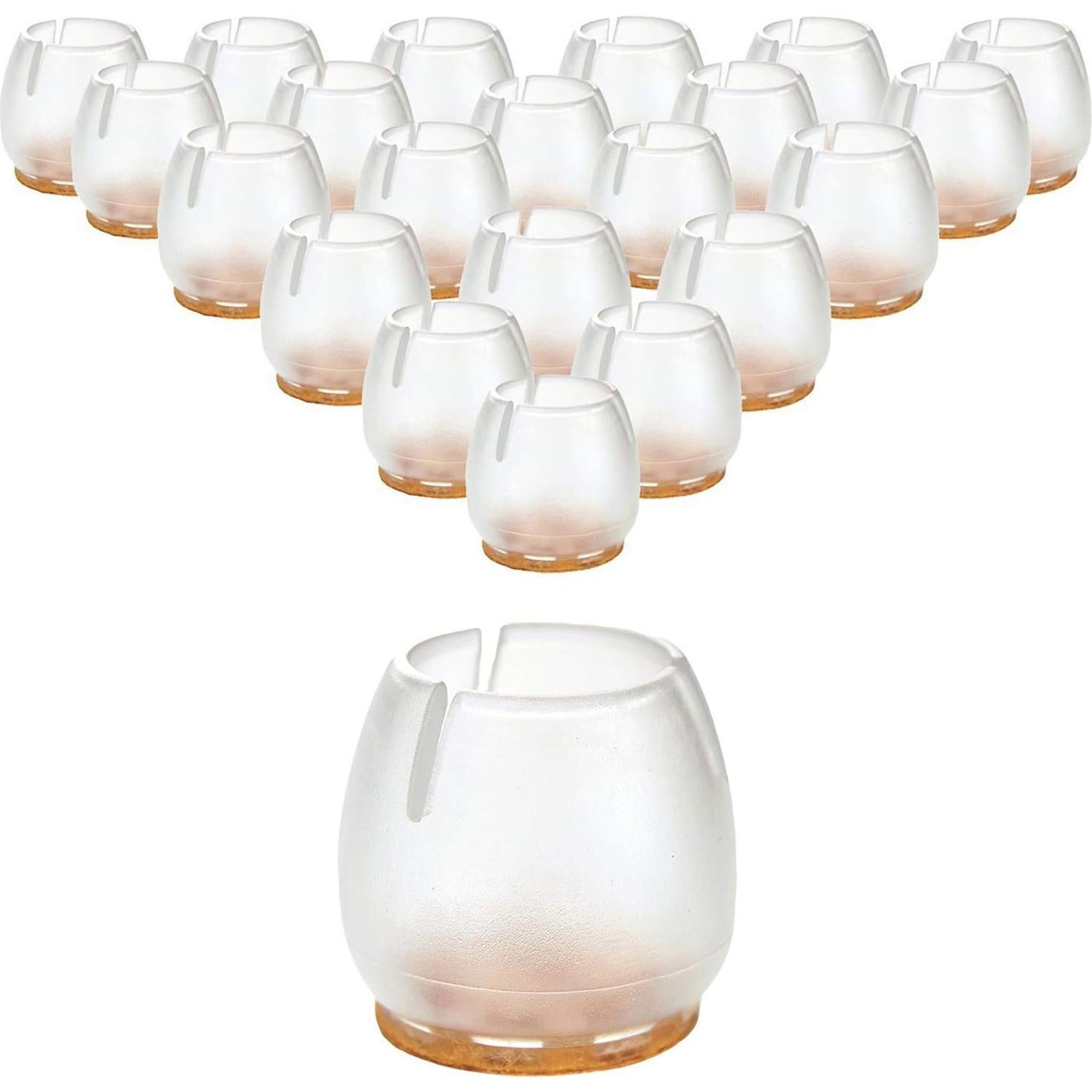 Tapas de patas de silla CBTONE 32 unidades silicona transparente