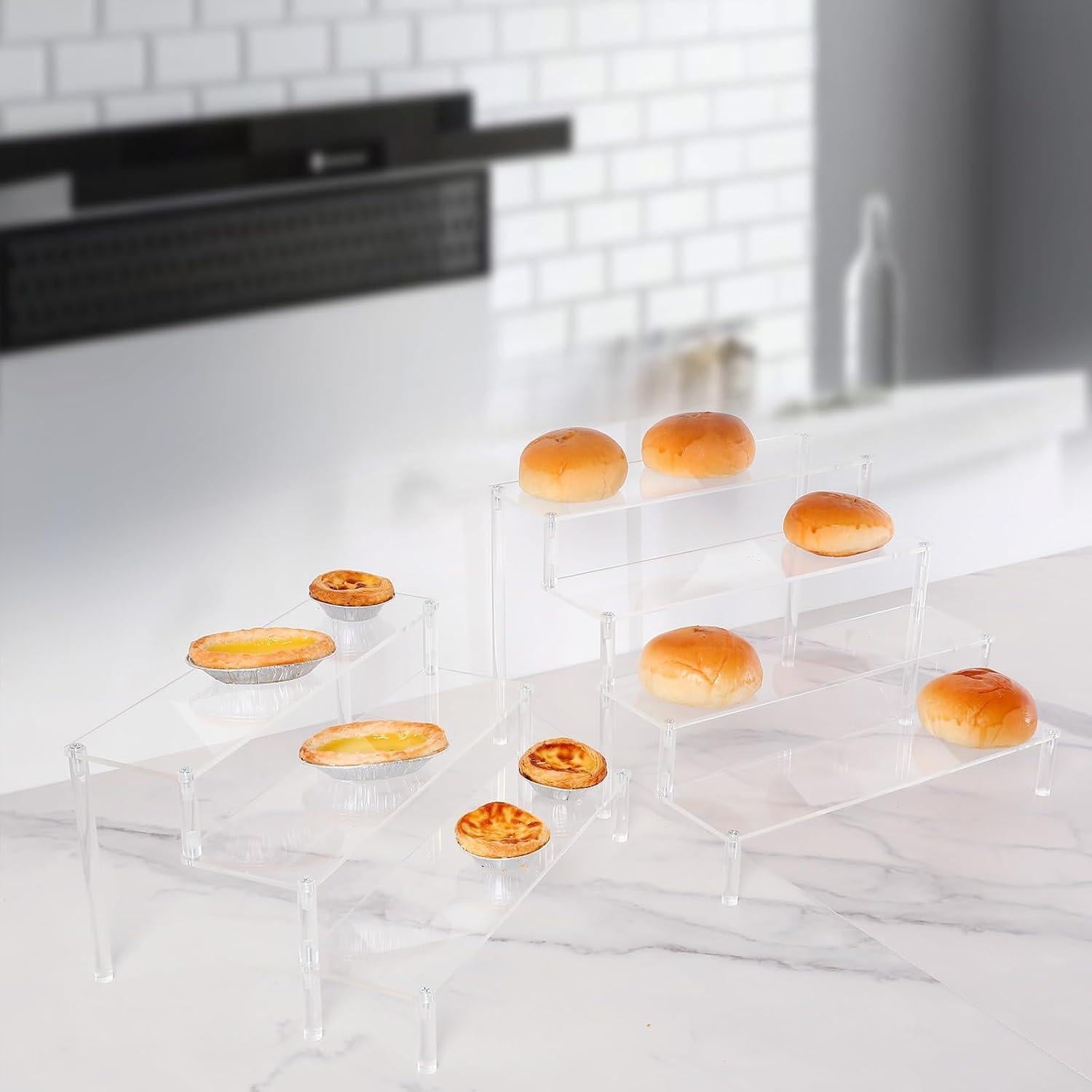 Soporte de Exhibición Acrílico 3 Niveles Transparente 27.94x10.16cm