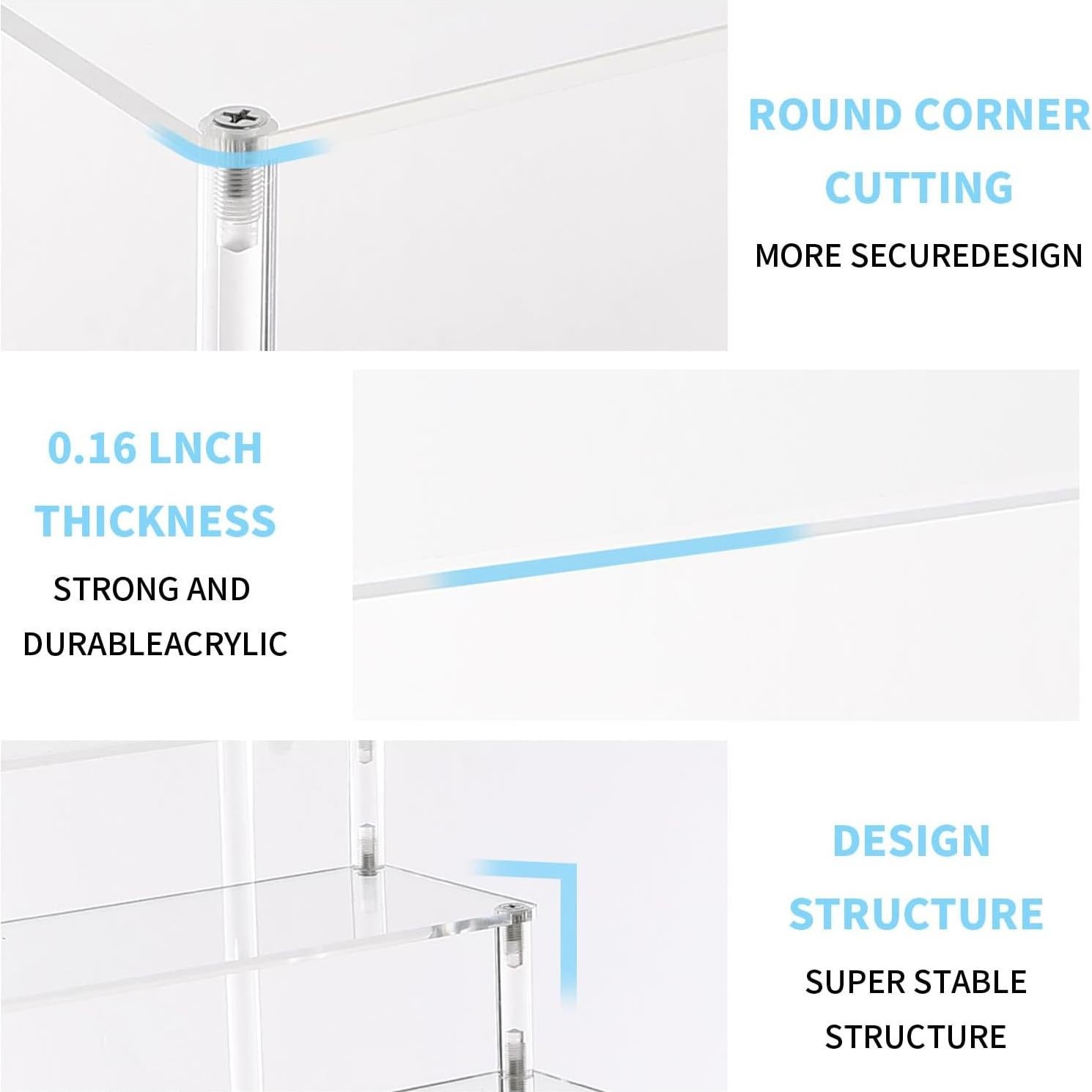 Soporte de Exhibición Acrílico 3 Niveles Transparente 27.94x10.16cm