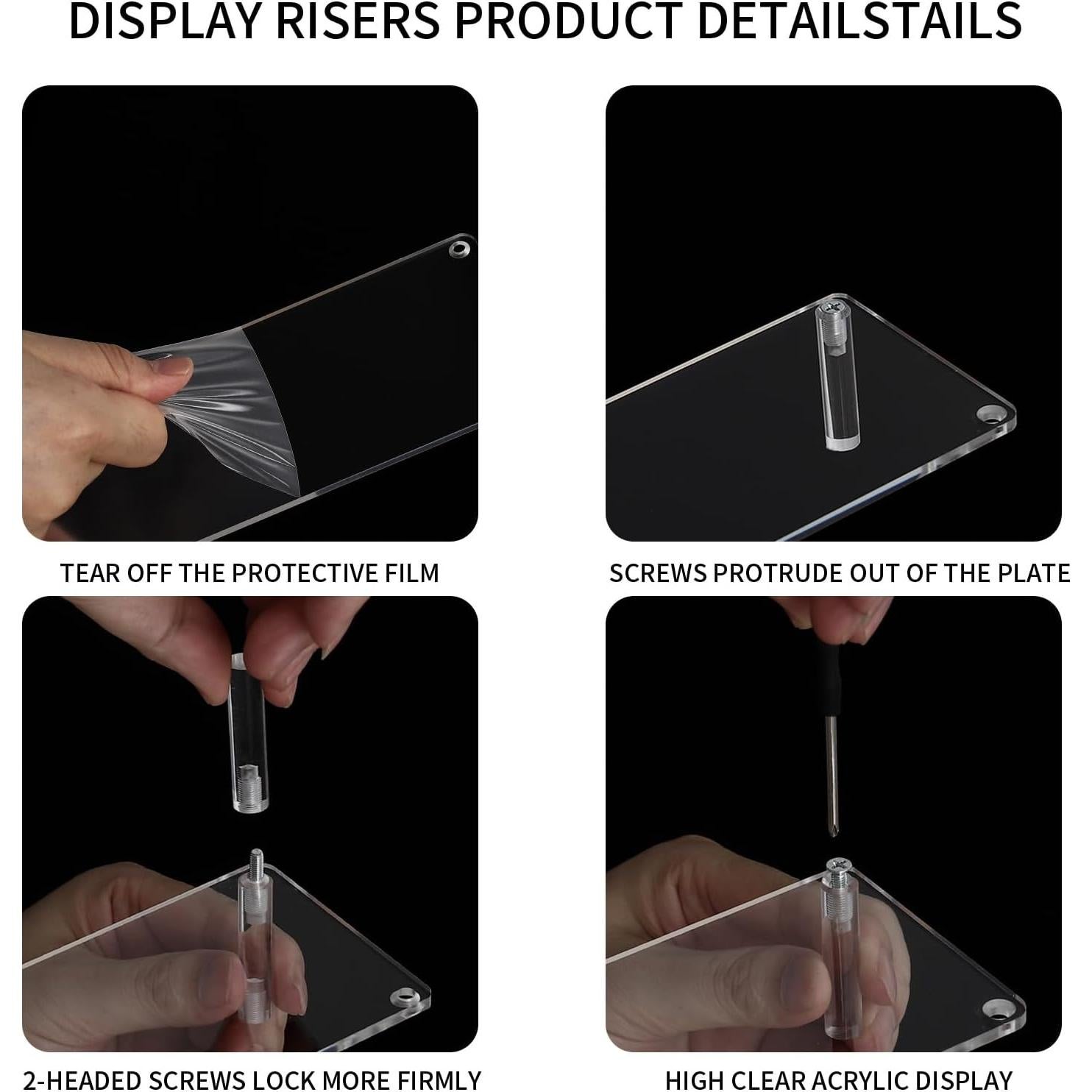 Soporte de Exhibición Acrílico 3 Niveles Transparente 27.94x10.16cm