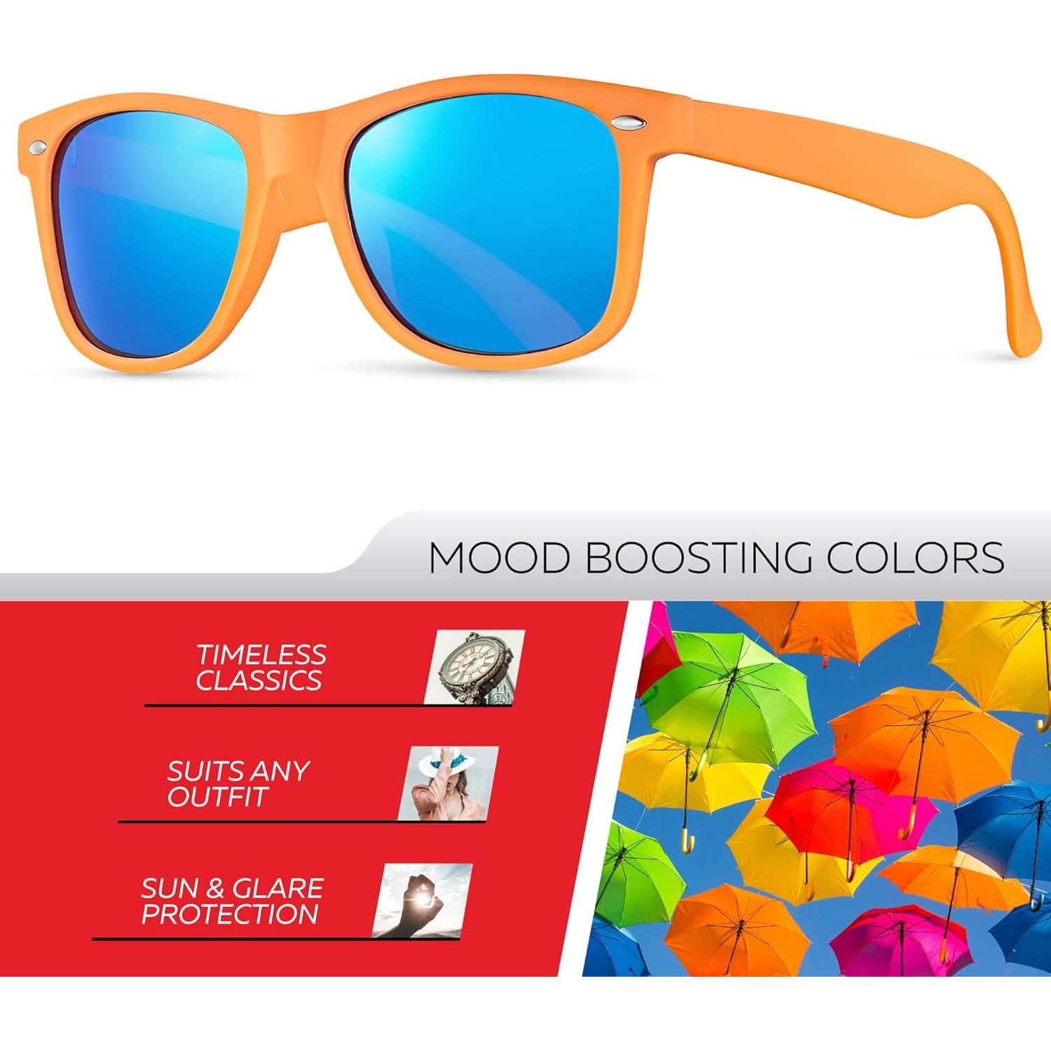 Gafas de sol polarizadas Retro Rewind unisex UV400 Naranja