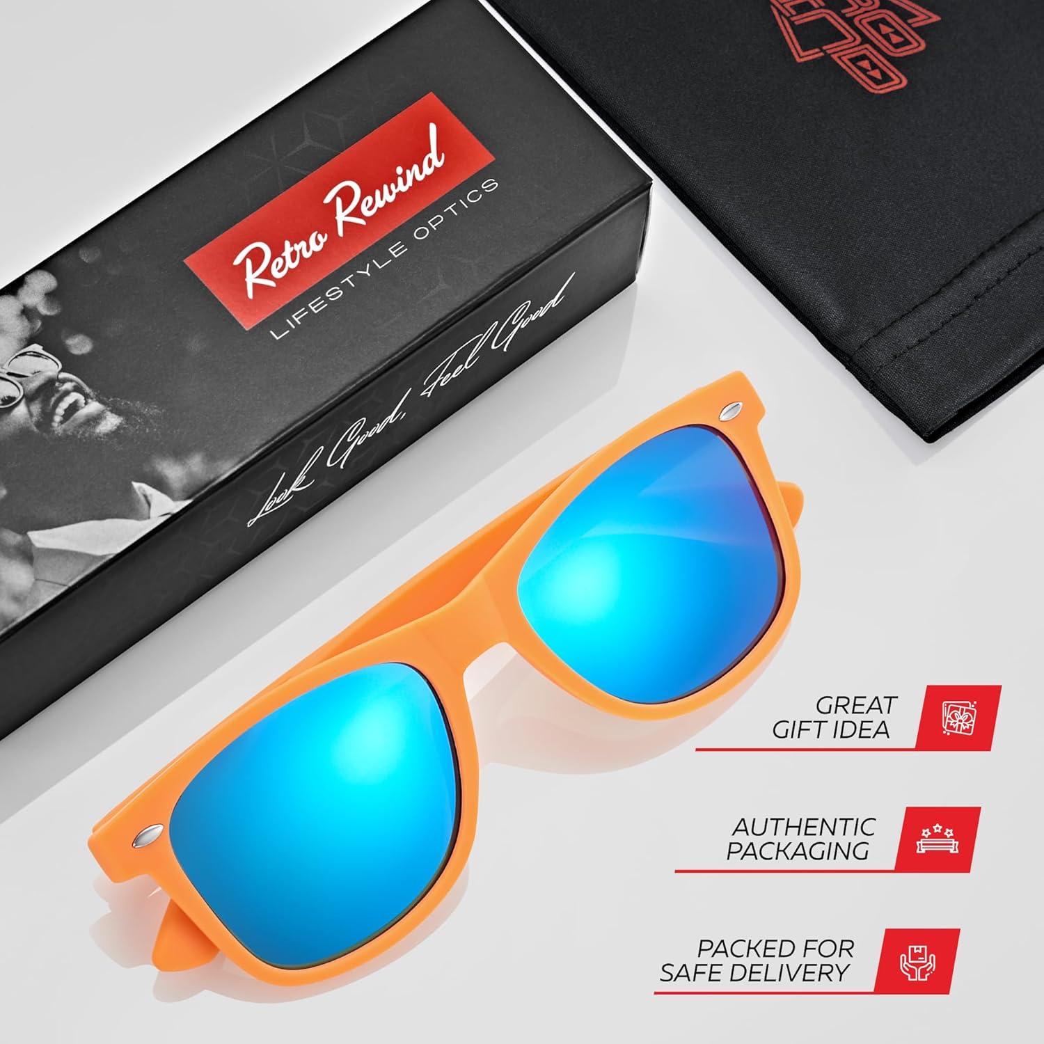 Gafas de sol polarizadas Retro Rewind unisex UV400 Naranja
