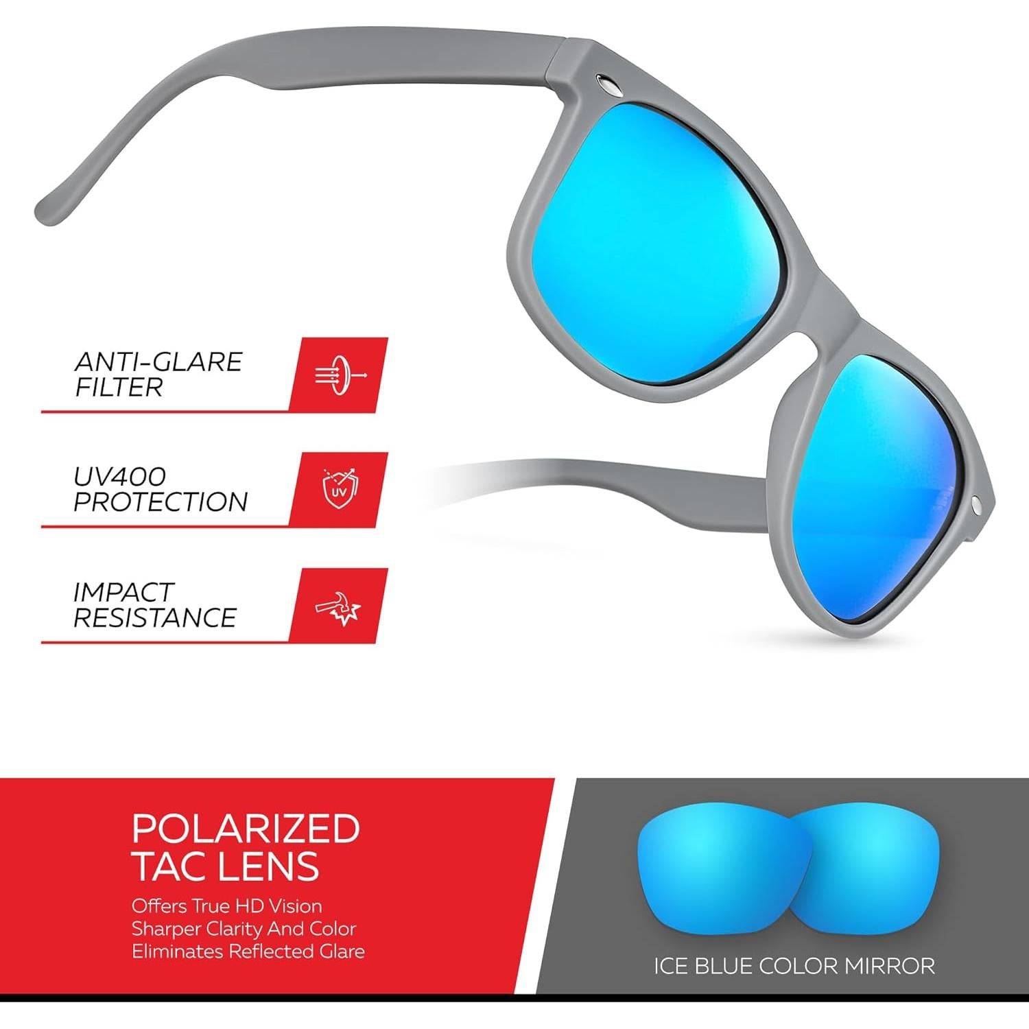 Gafas de sol polarizadas Retro Rewind UV400 - Gris mate