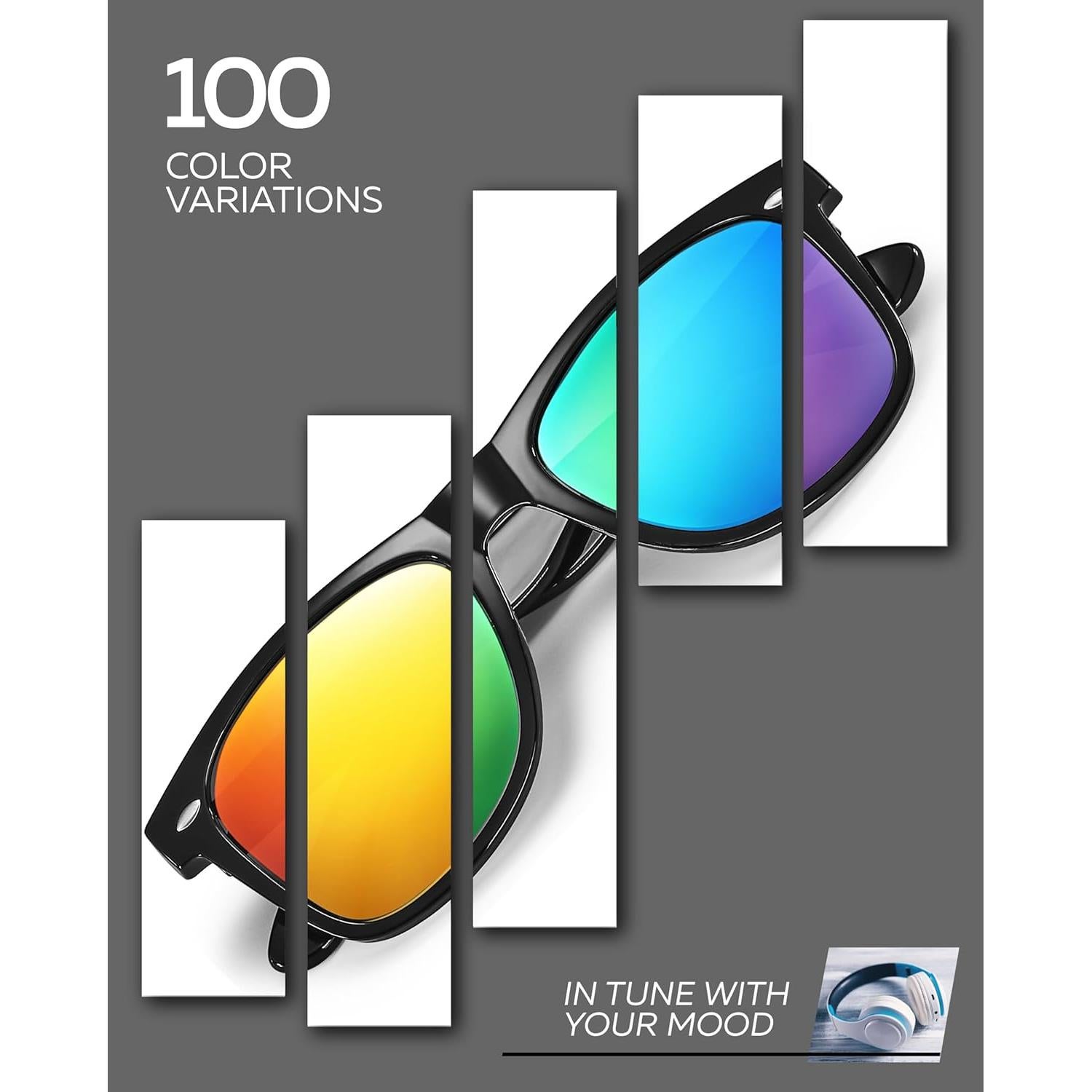 Gafas de sol polarizadas Retro Rewind unisex UV400 - Tortuga Brillante