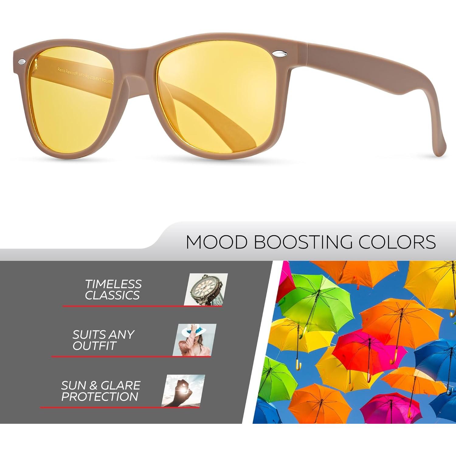 Gafas de sol polarizadas Retro Rewind unisex HD anti-deslumbramiento