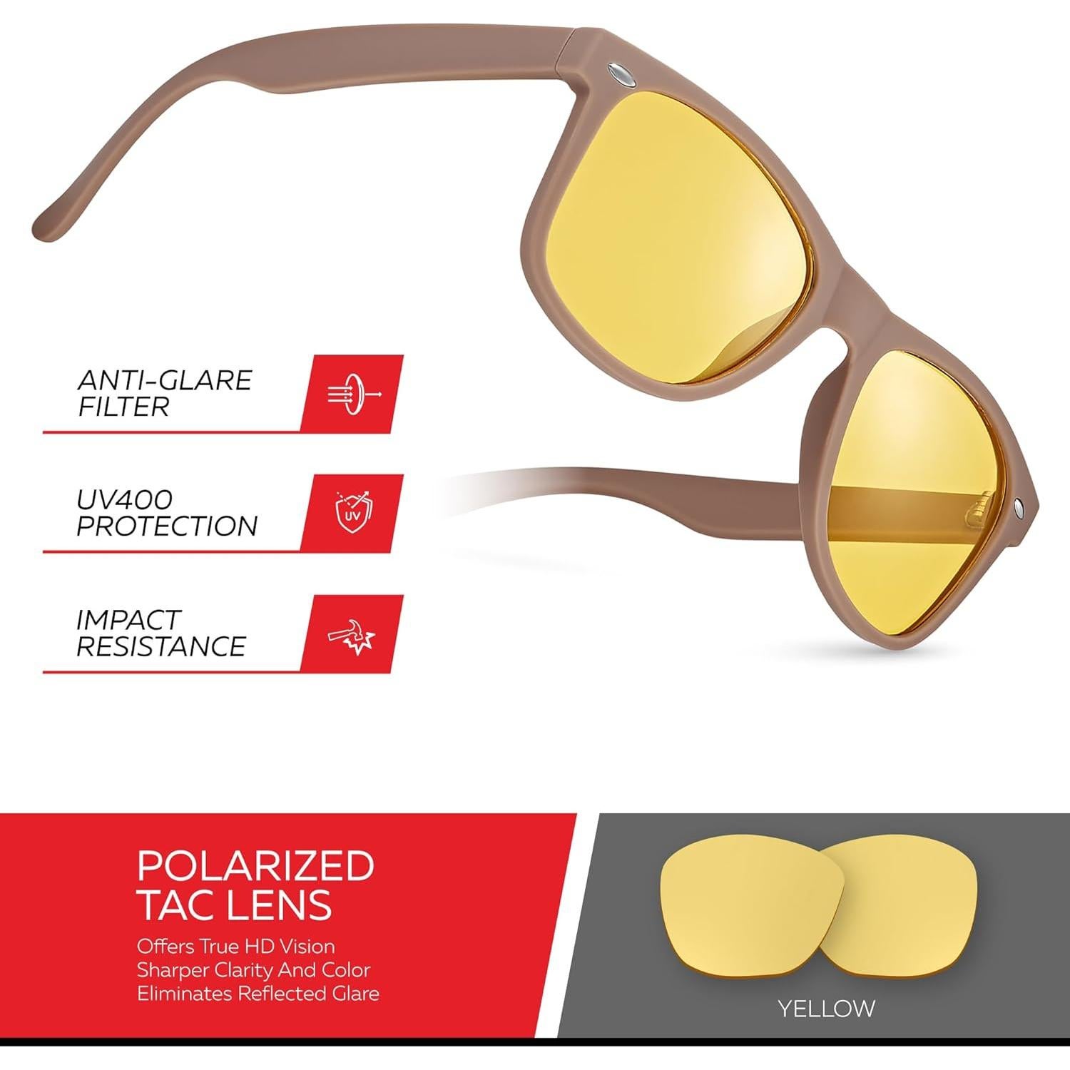 Gafas de sol polarizadas Retro Rewind unisex HD anti-deslumbramiento