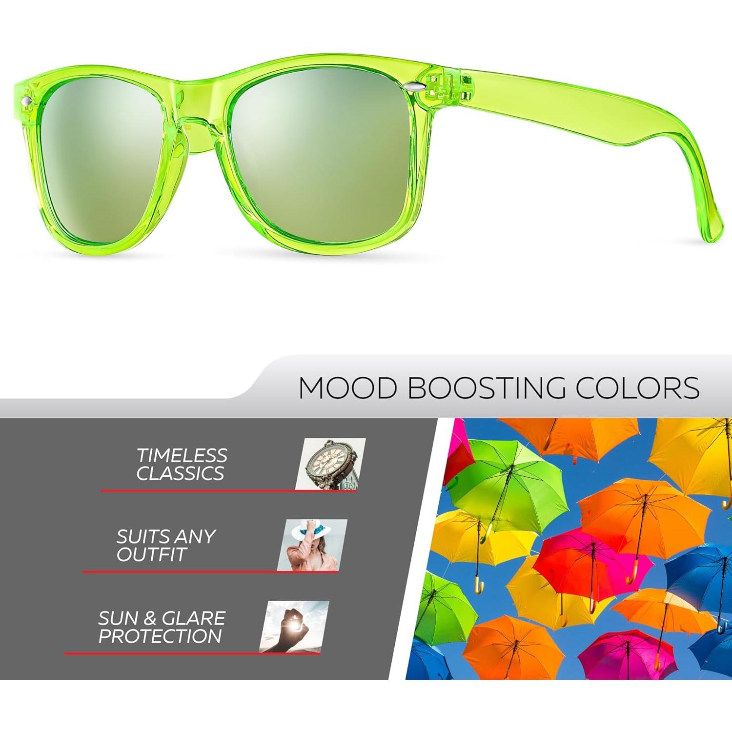 Gafas de sol polarizadas Retro Rewind unisex UV400 - Amarillo Neón