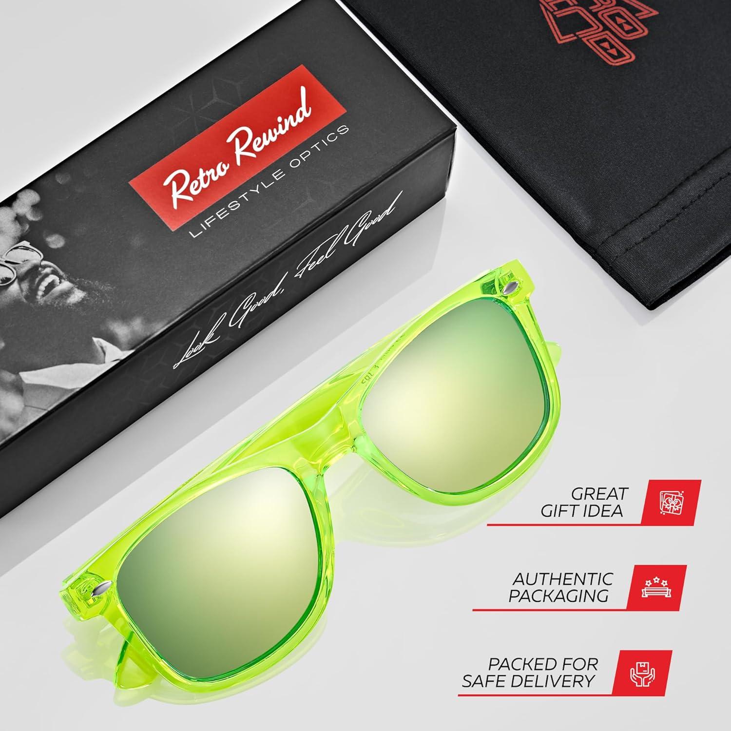 Gafas de sol polarizadas Retro Rewind unisex UV400 - Amarillo Neón