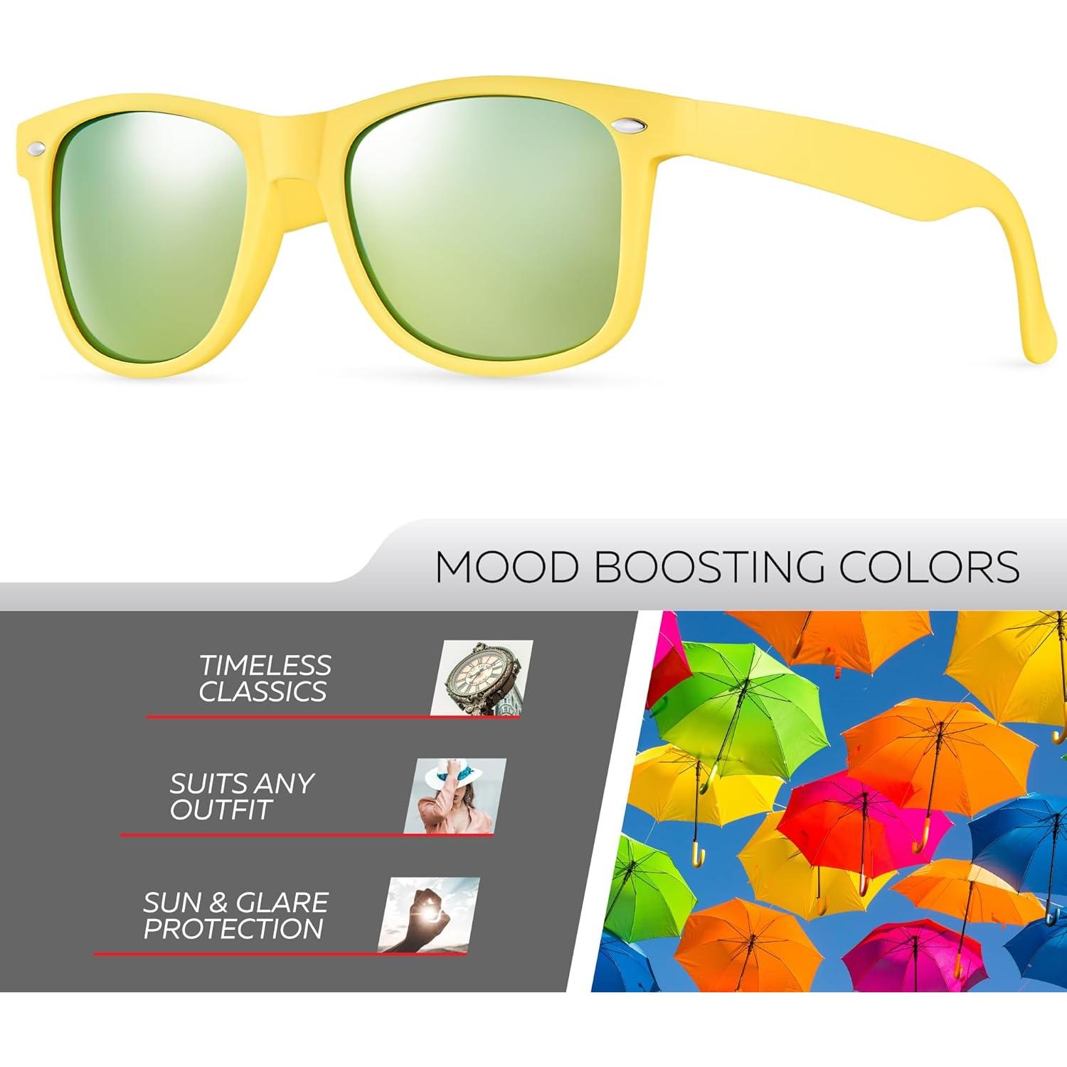 Gafas de sol polarizadas Retro Rewind unisex UV400 - Amarillo mate