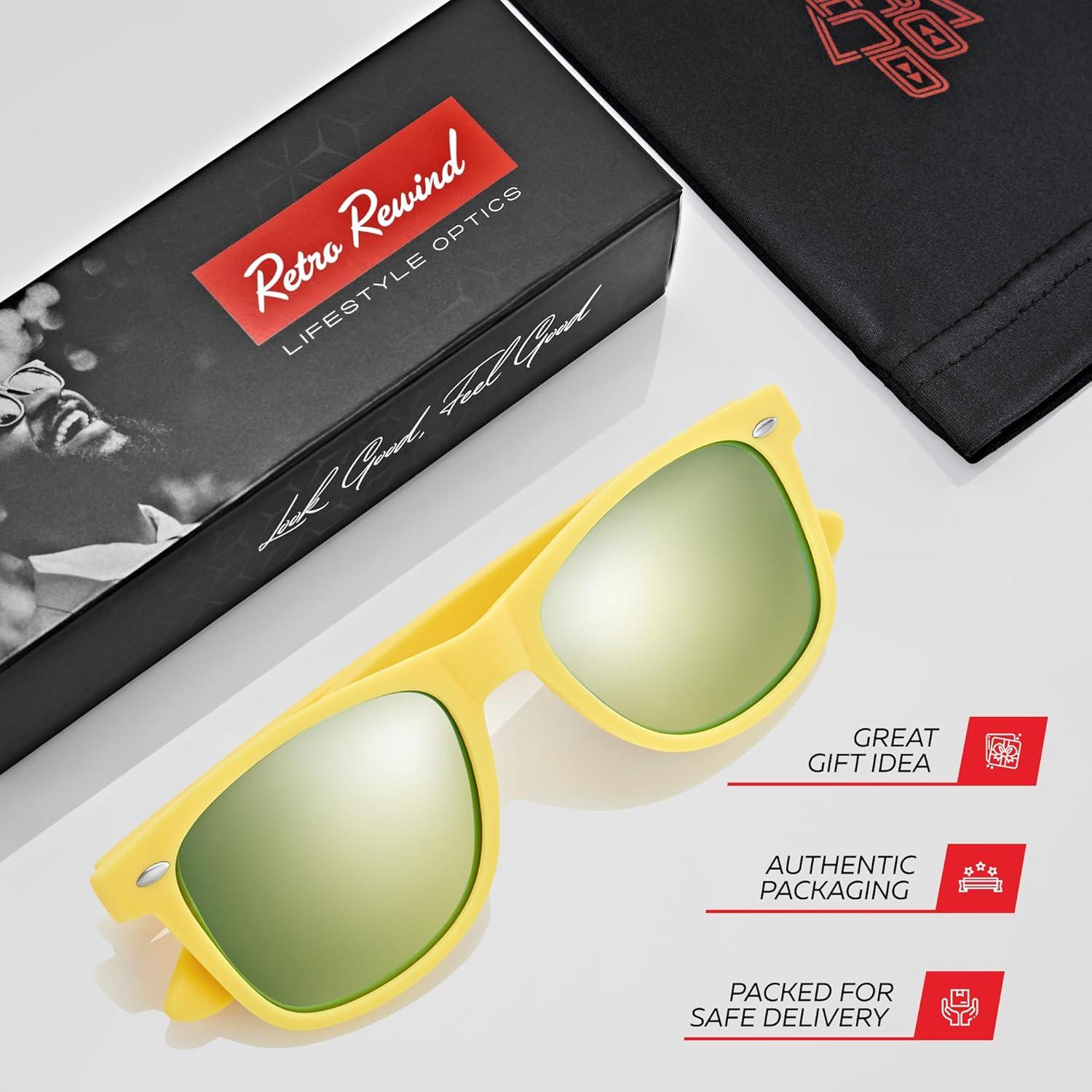 Gafas de sol polarizadas Retro Rewind unisex UV400 - Amarillo mate