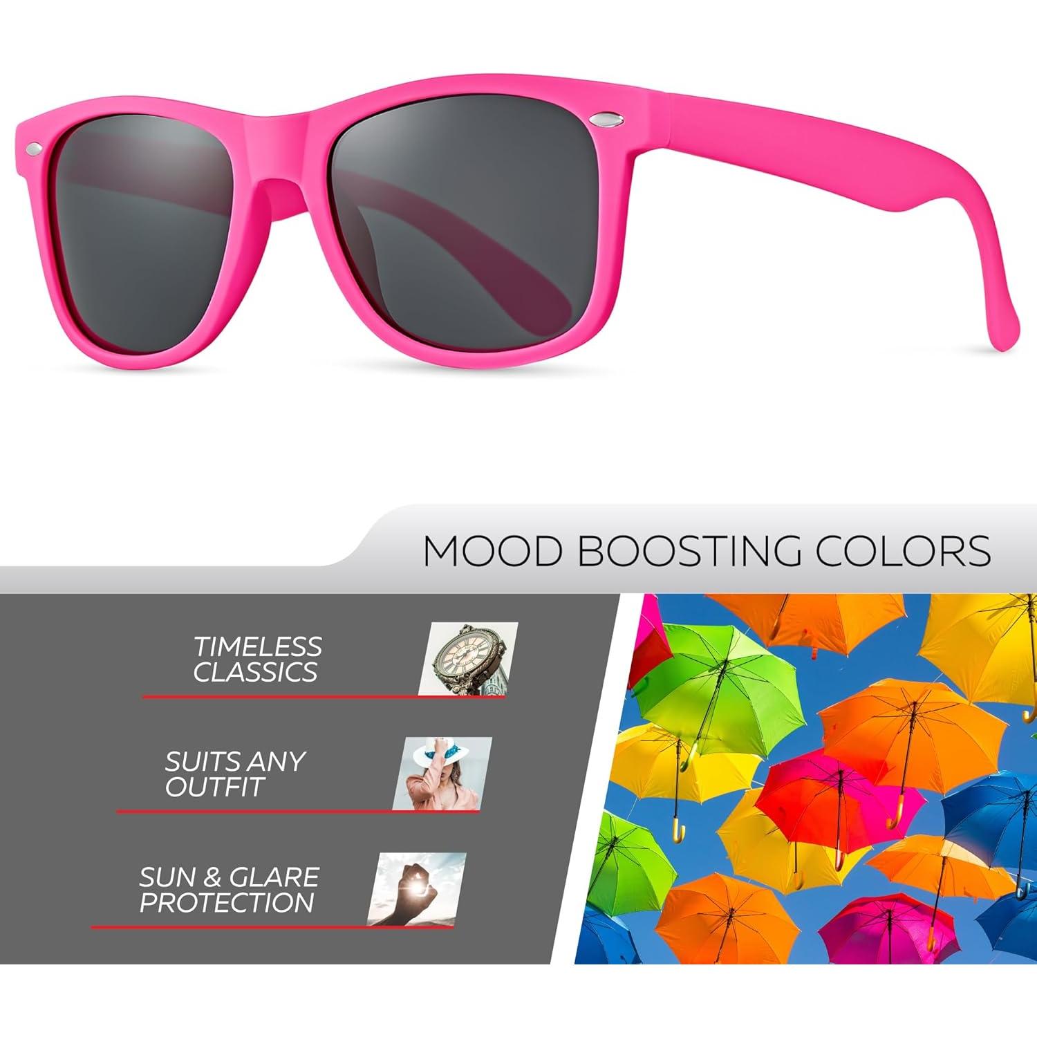 Gafas de sol polarizadas Retro Rewind unisex UV400 - Rosa mate