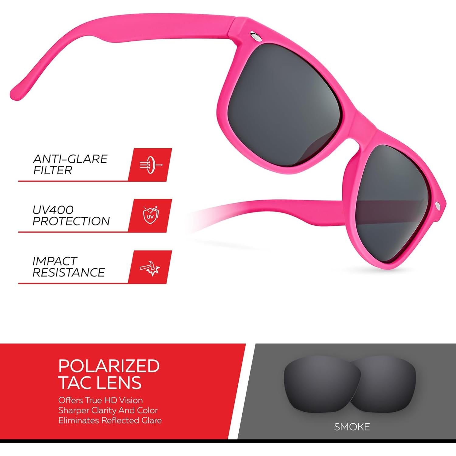 Gafas de sol polarizadas Retro Rewind unisex UV400 - Rosa mate