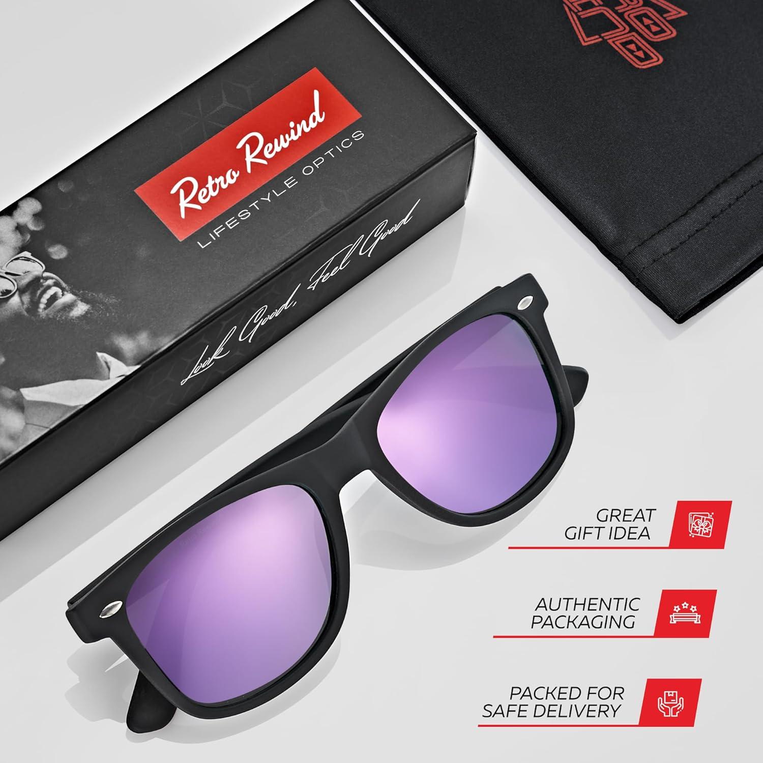 Gafas de sol polarizadas Retro Rewind unisex UV400 - Negro mate