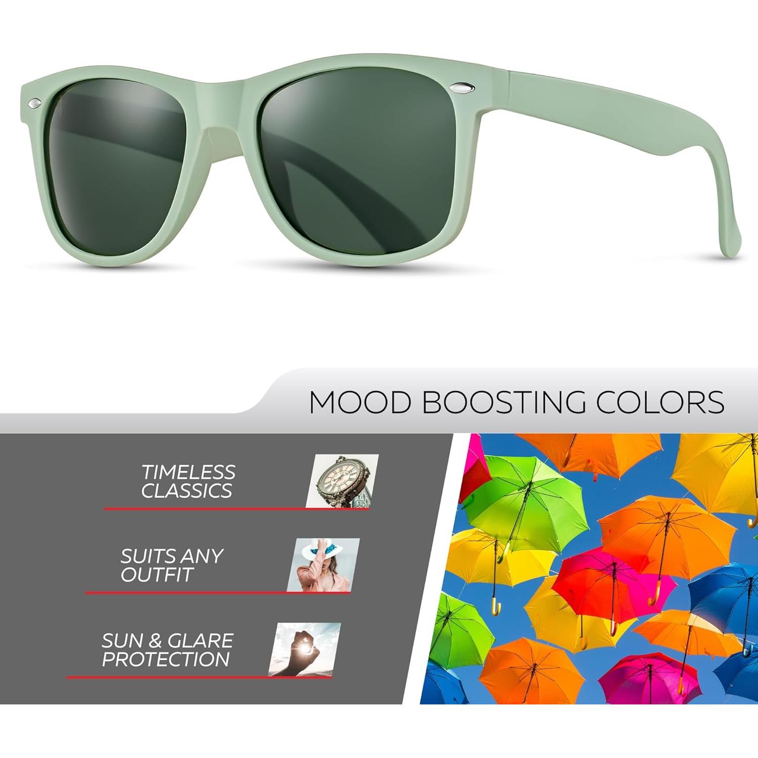 Gafas de sol polarizadas Retro Rewind unisex UV400 gris oliva