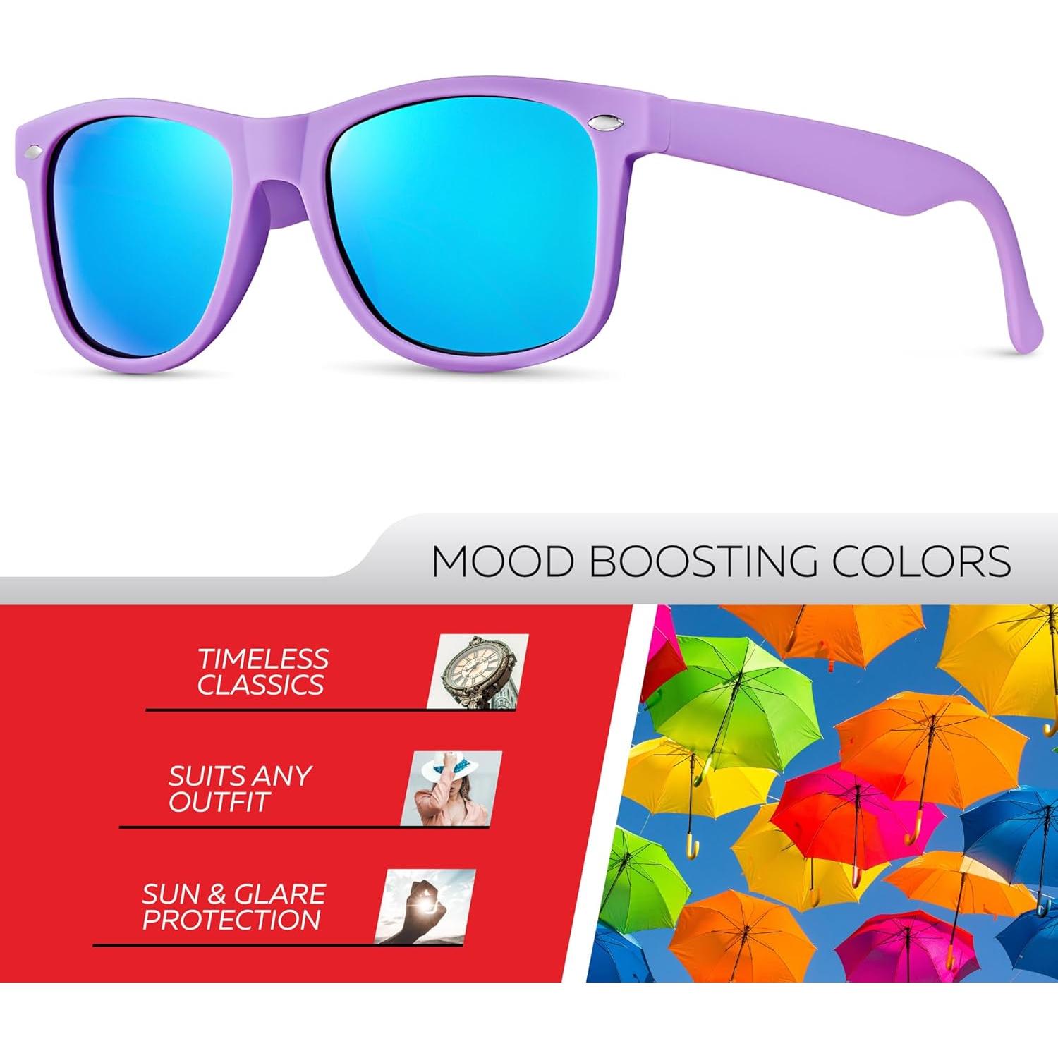 Gafas de sol polarizadas Retro Rewind unisex UV400 - Lavanda mate