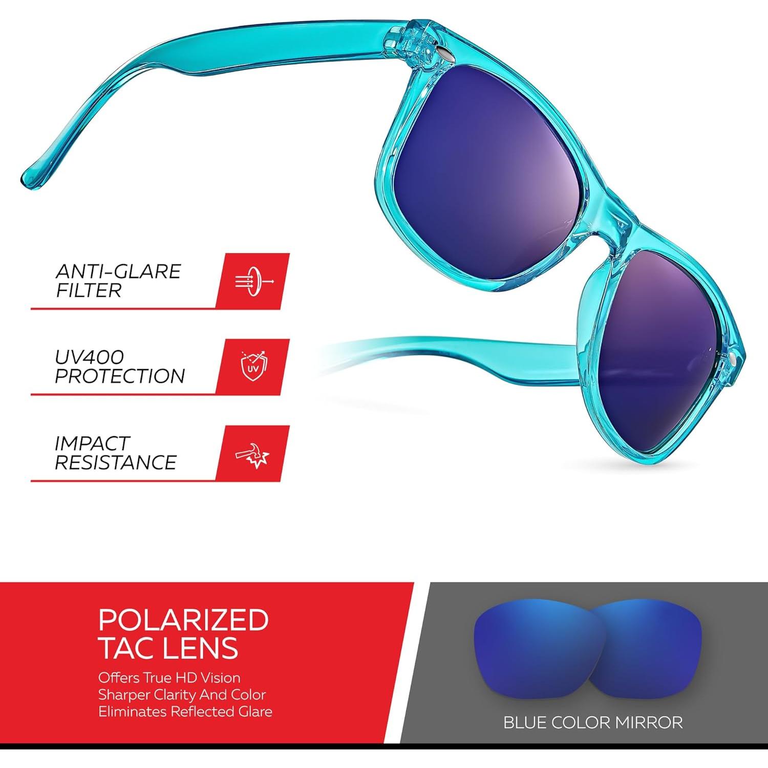 Gafas de sol polarizadas Retro Rewind unisex UV400 - Turquesa