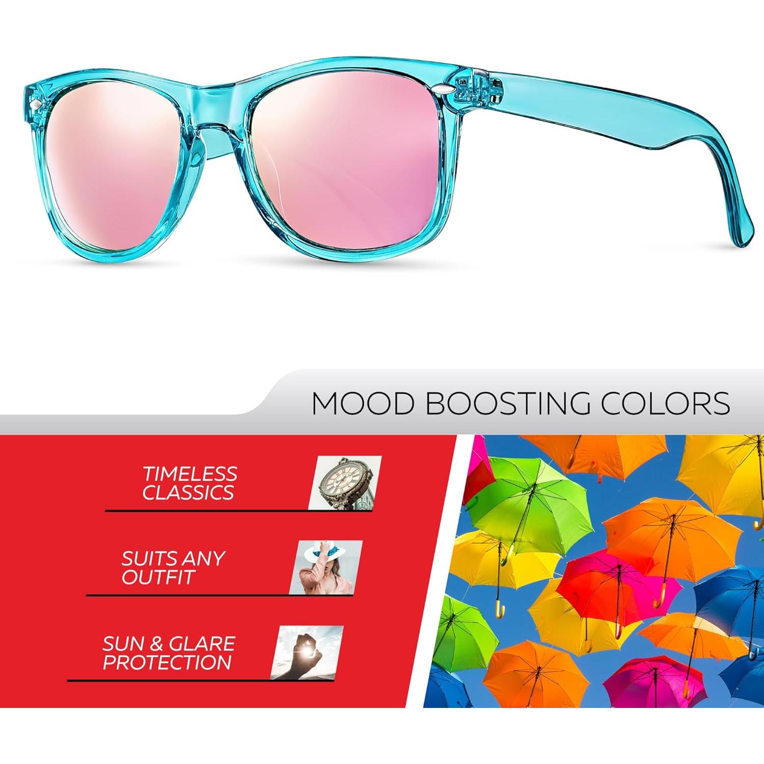 Gafas de sol polarizadas Retro Rewind unisex UV400 - Turquesa