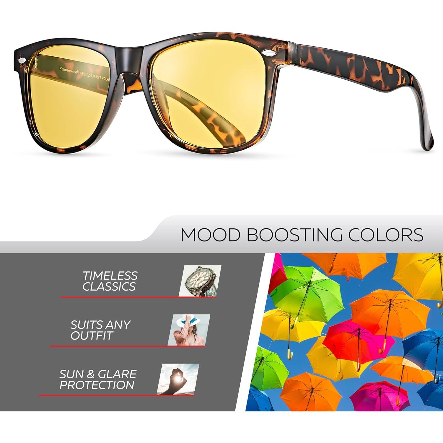 Gafas de sol polarizadas Retro Rewind unisex con UV