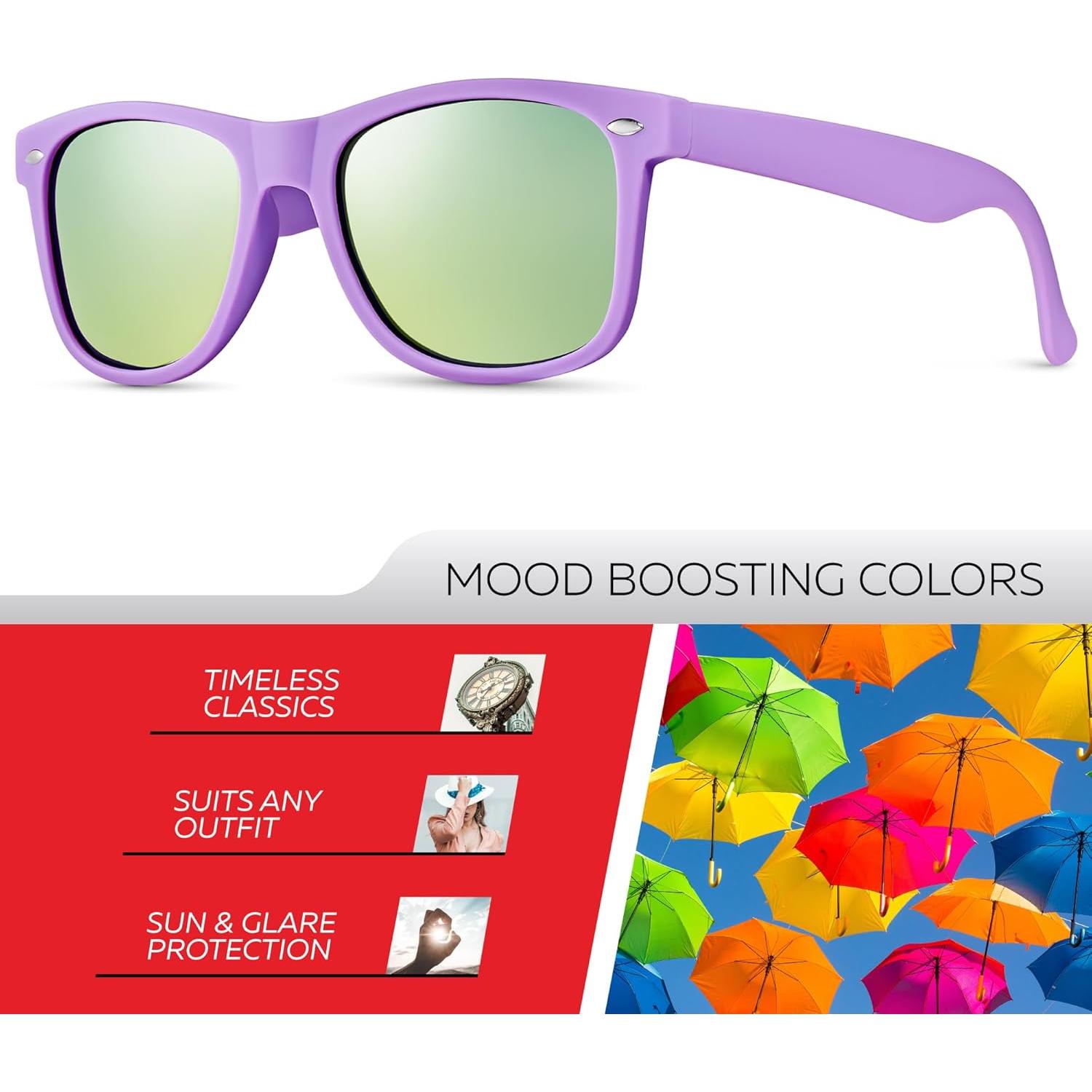 Gafas de sol polarizadas Retro Rewind unisex UV400 - Lavanda Mate