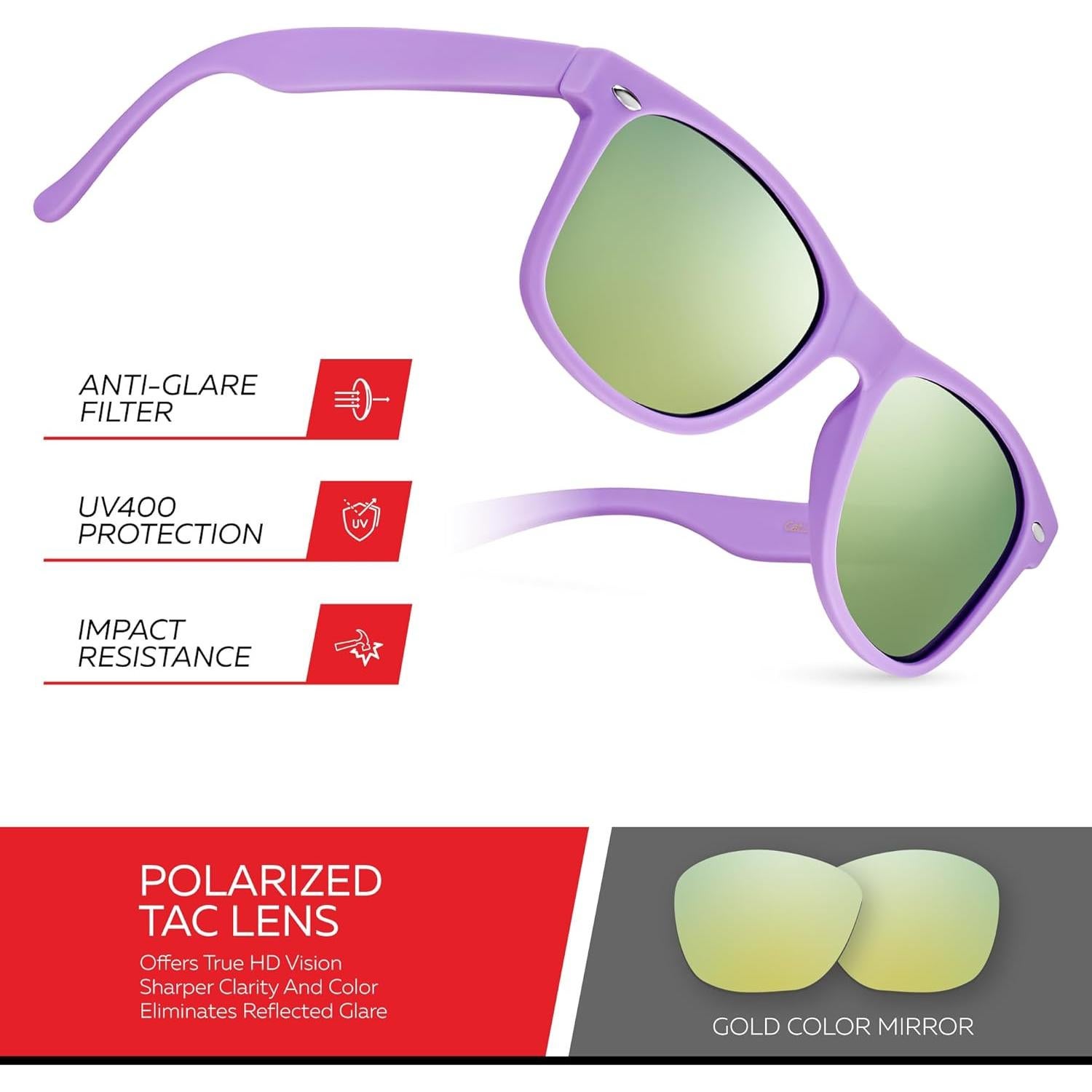 Gafas de sol polarizadas Retro Rewind unisex UV400 - Lavanda Mate