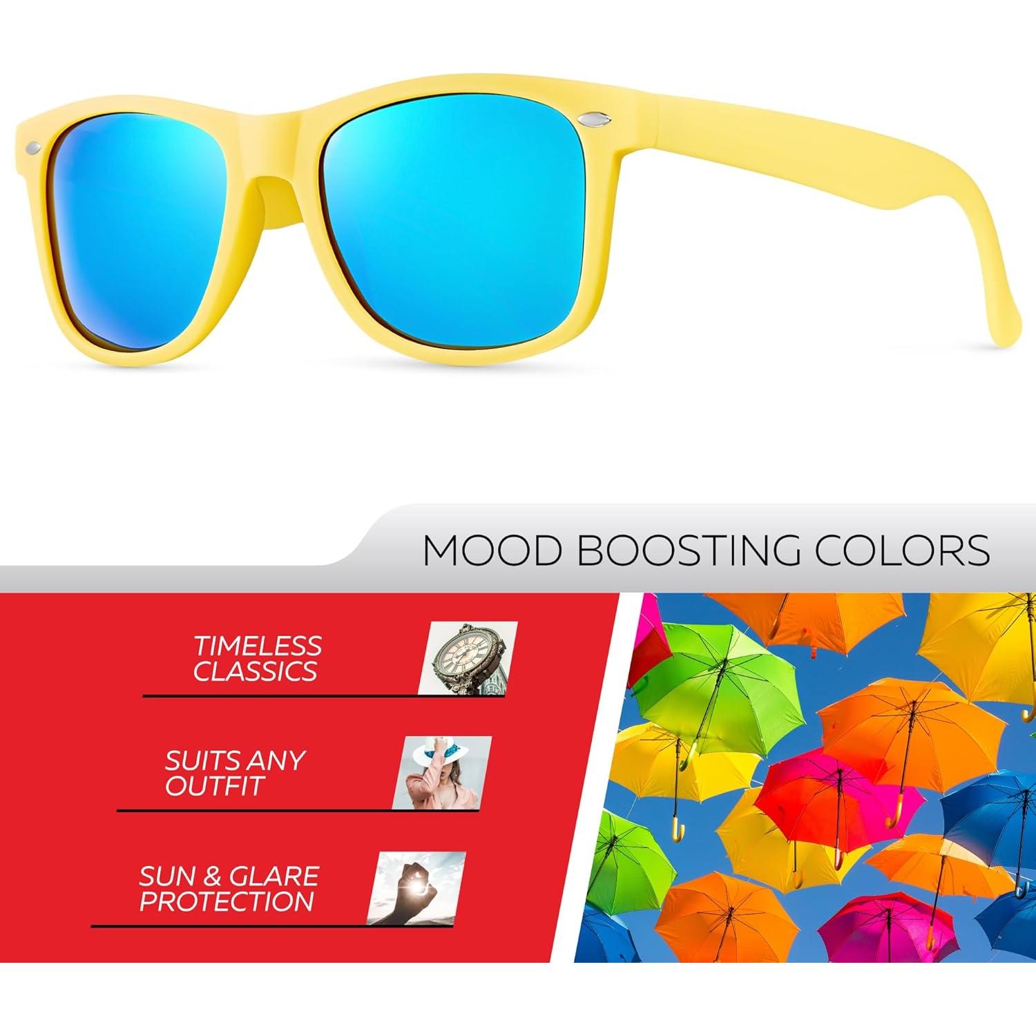 Gafas de sol polarizadas Retro Rewind unisex UV400 - Amarillo mate