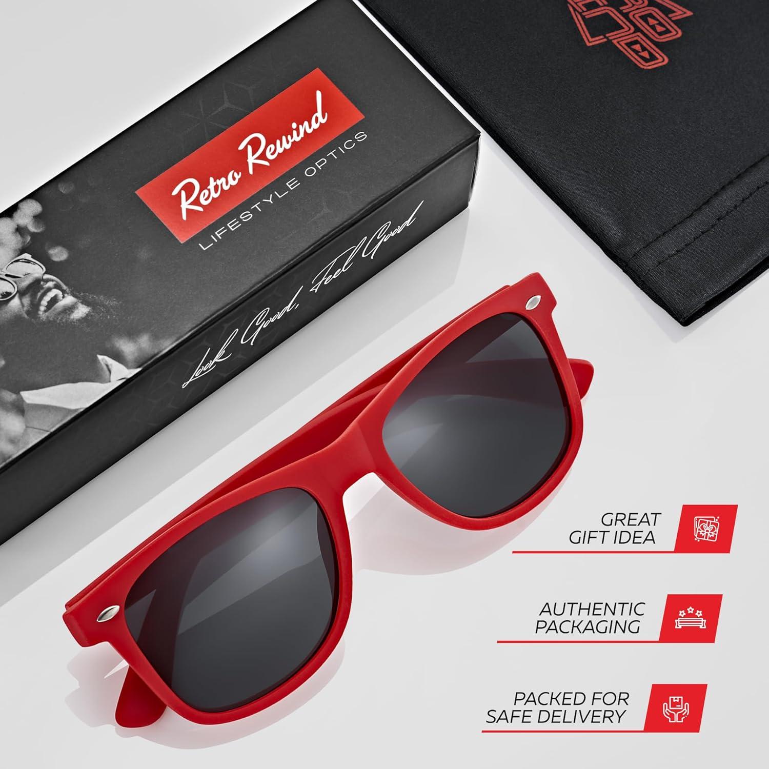 Gafas de sol polarizadas Retro Rewind unisex UV400 - Rojo mate