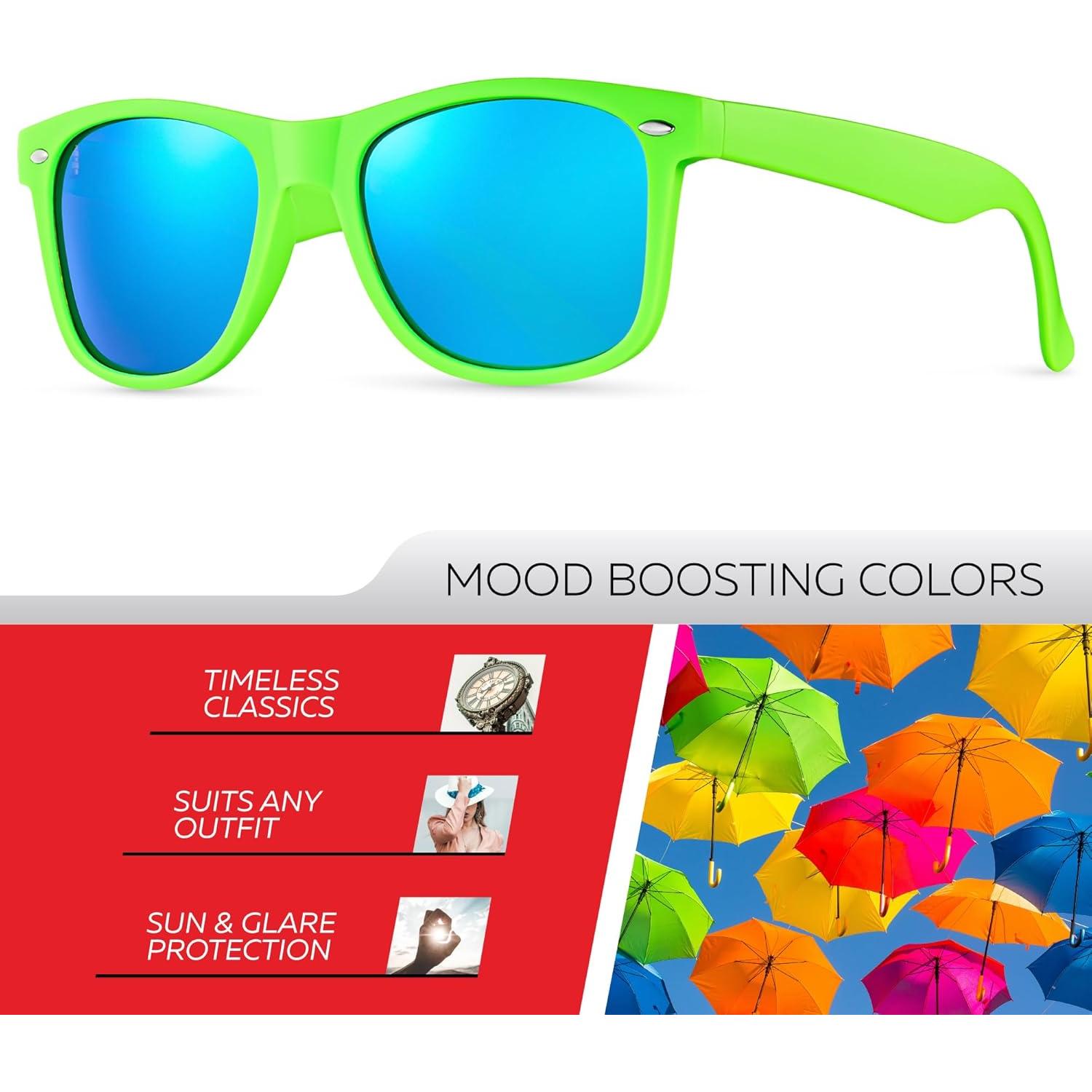 Gafas de sol polarizadas Retro Rewind unisex UV400 - Verde Lima