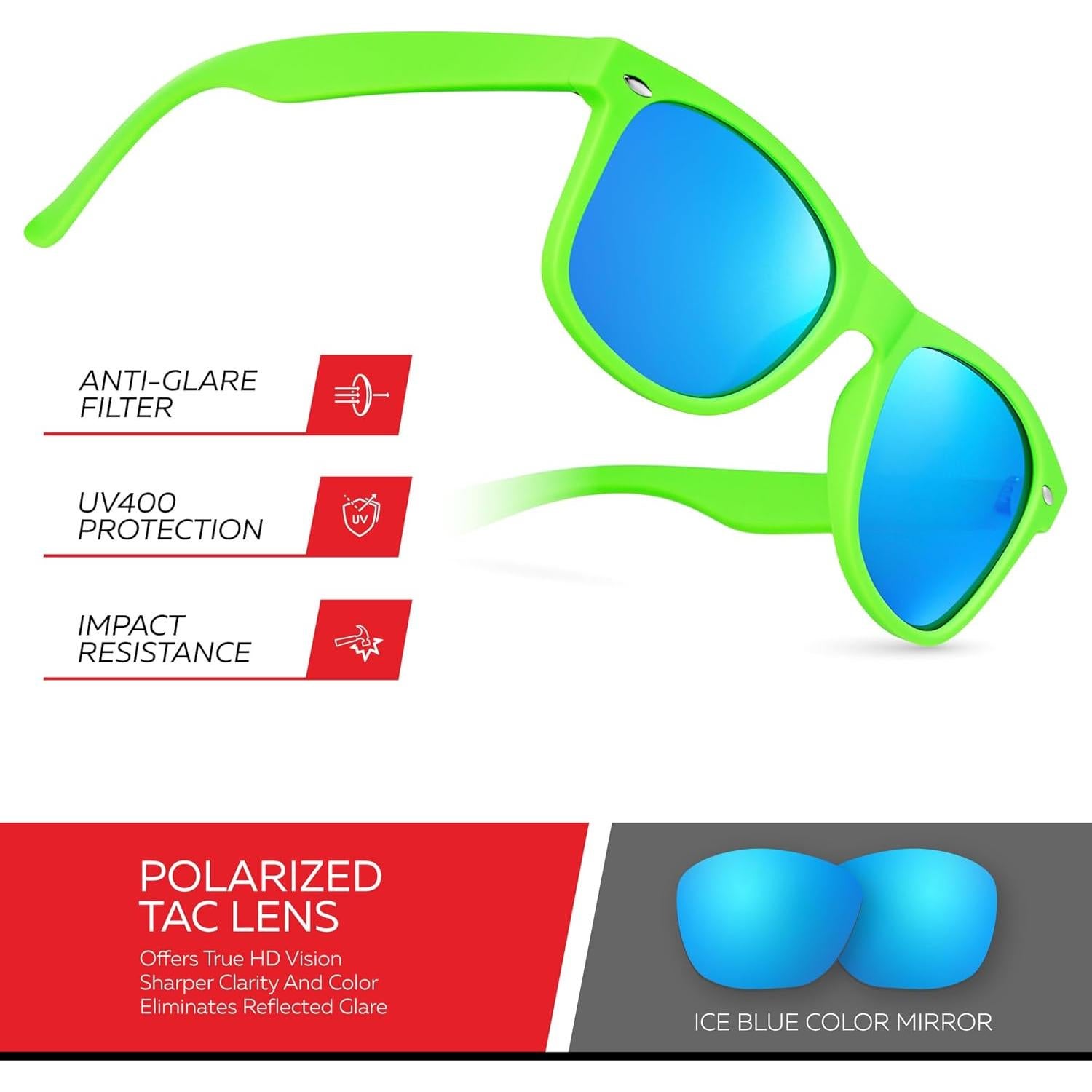 Gafas de sol polarizadas Retro Rewind unisex UV400 - Verde Lima