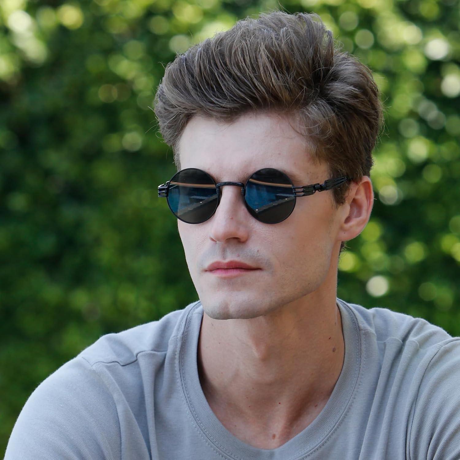 Gafas de sol redondas Dollger estilo Steampunk UV400