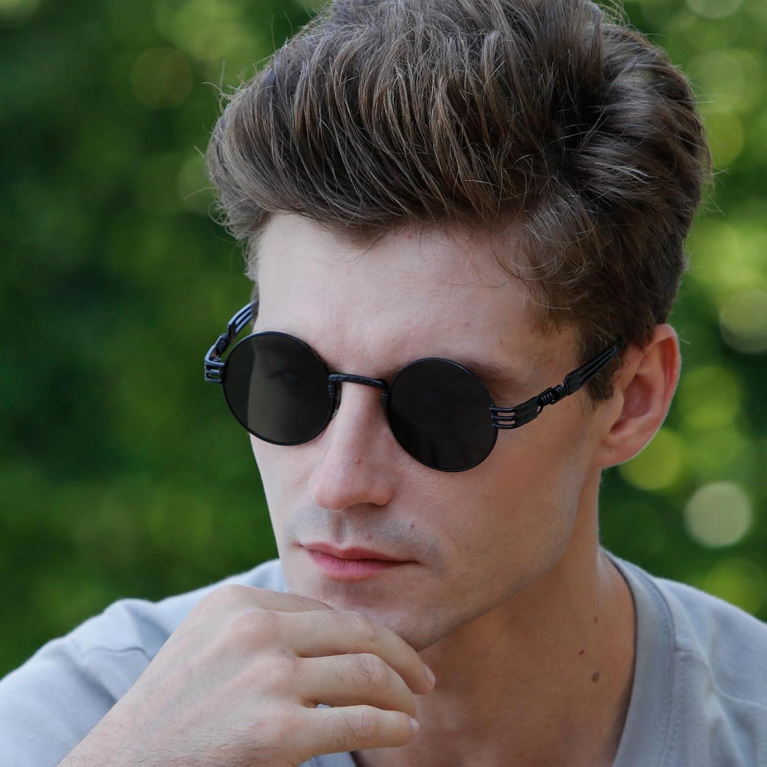 Gafas de sol redondas Dollger estilo Steampunk UV400