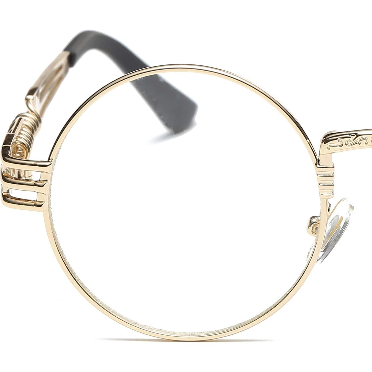 Gafas de sol redondas Dollger Steampunk con marco dorado