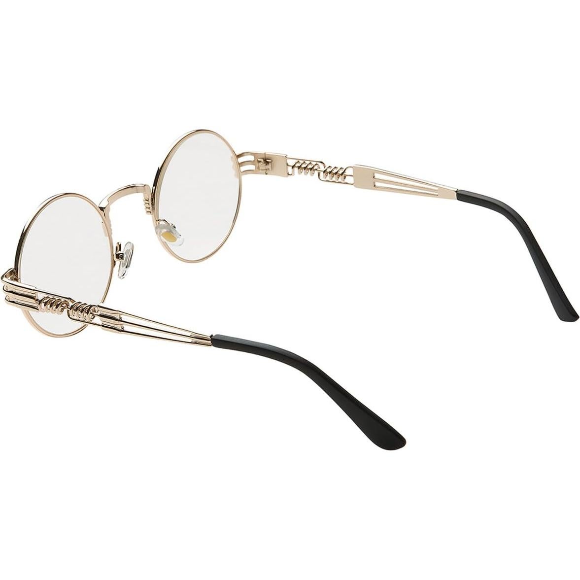 Gafas de sol redondas Dollger Steampunk con marco dorado