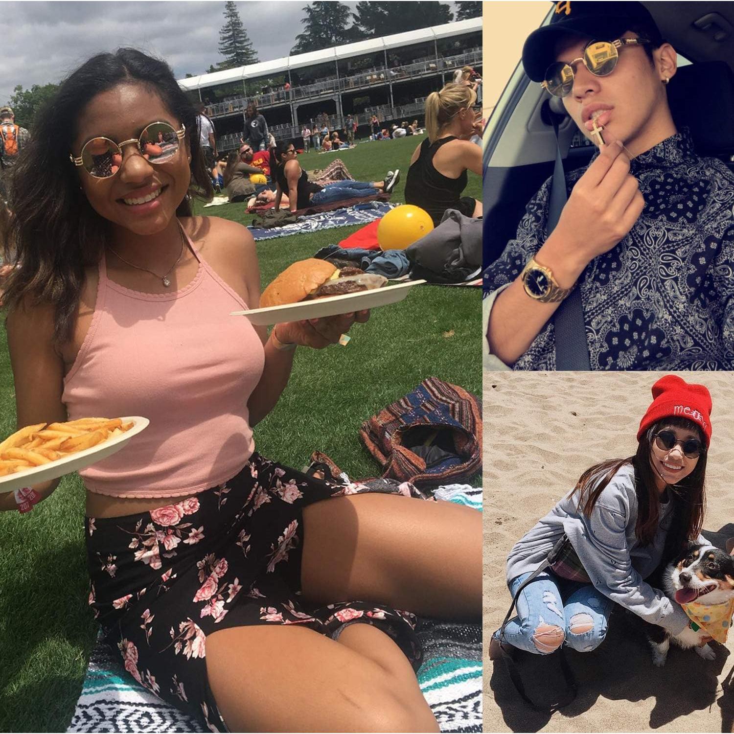 Gafas de Sol Steampunk Dollger Redondas con Lentes Negros