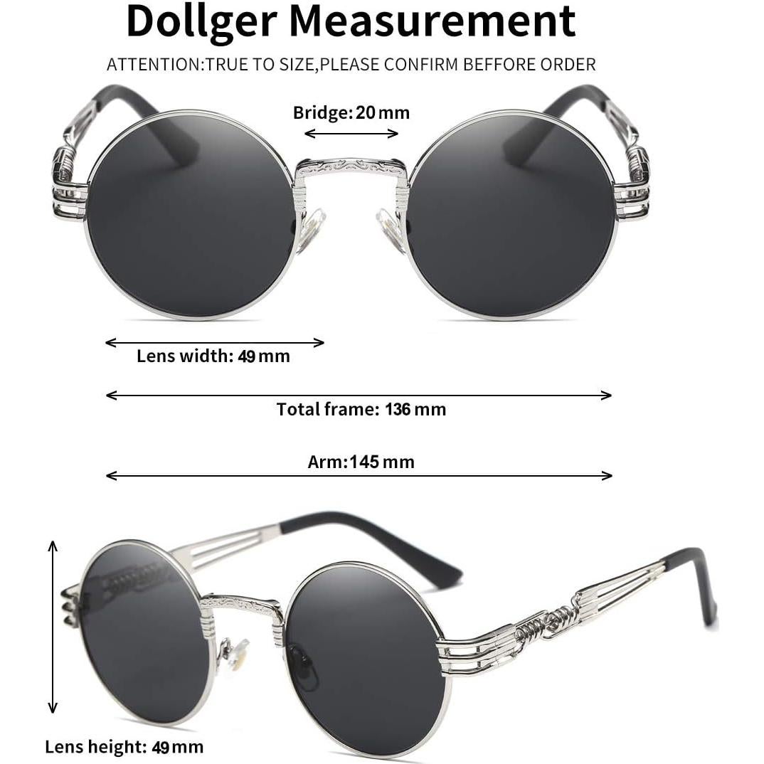 Gafas de sol Steampunk Dollger redondas con marco metal