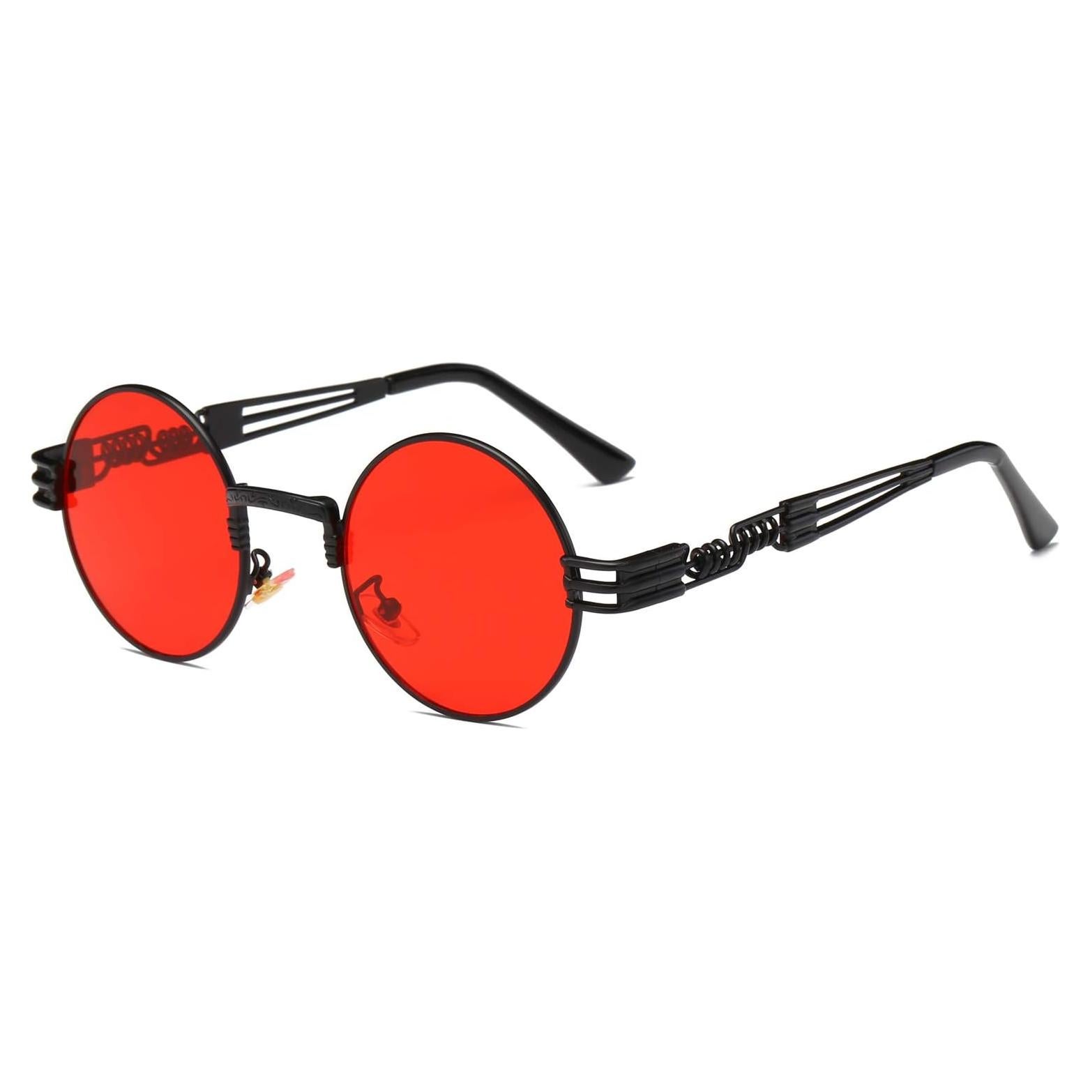 Gafas de sol redondas Dollger estilo Steampunk con lentes espejo