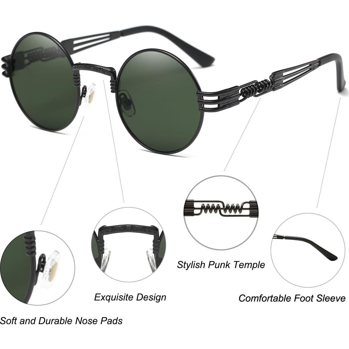 Gafas de sol redondas Dollger con marco metálico UV400