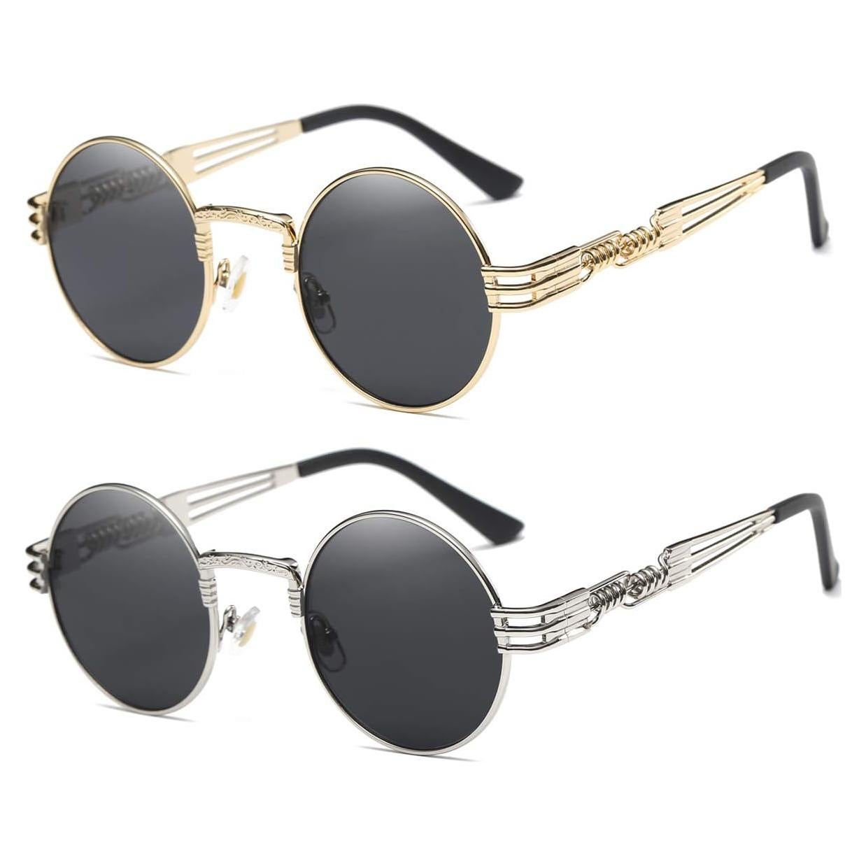 Gafas de sol redondas Dollger Steampunk con marco metálico