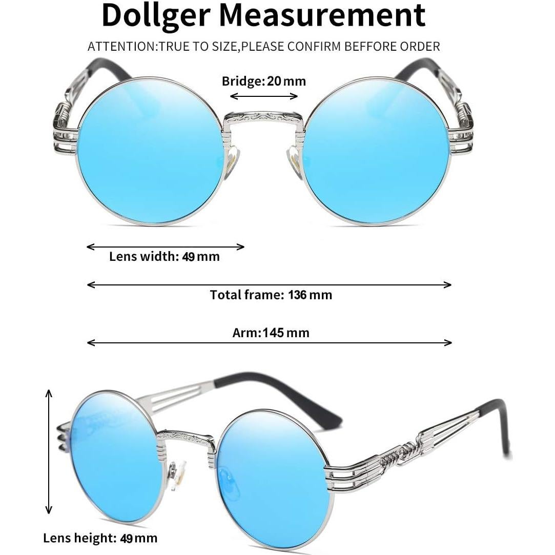 Gafas de sol redondas Dollger con marco metálico y lentes UV
