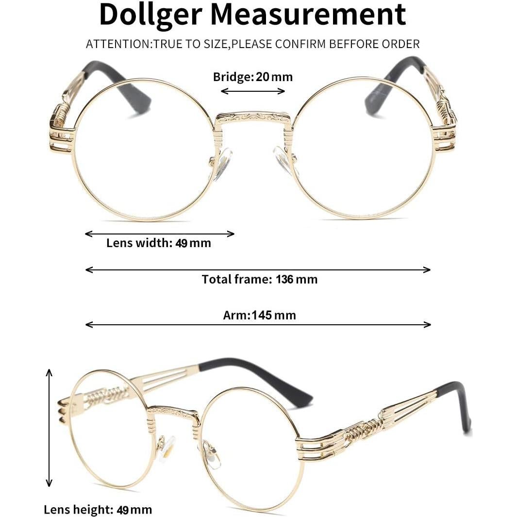 Gafas de Sol Redondas Dollger Steampunk con Lente Transparente
