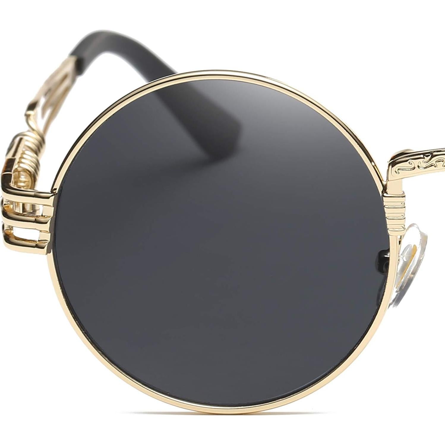 Gafas de sol redondas Dollger Steampunk con lentes UV