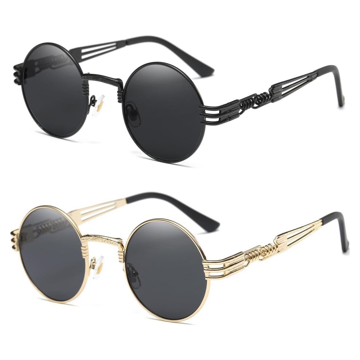 Gafas de sol redondas Dollger Steampunk con marco metálico