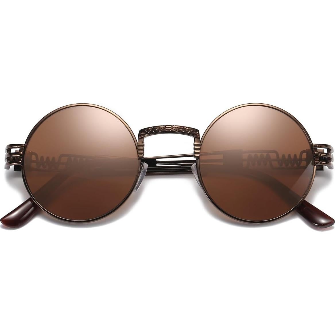 Gafas de sol redondas Dollger estilo Steampunk con marco metal